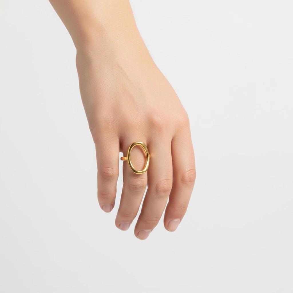 Oval Formlu Minimal Yüzük