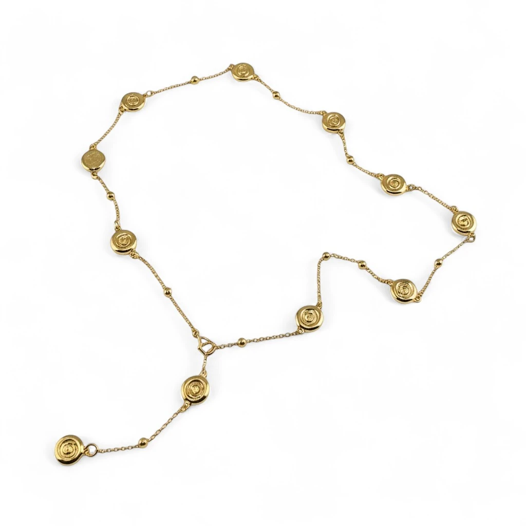 Spiral Motifli Altın Renk Y Kolye