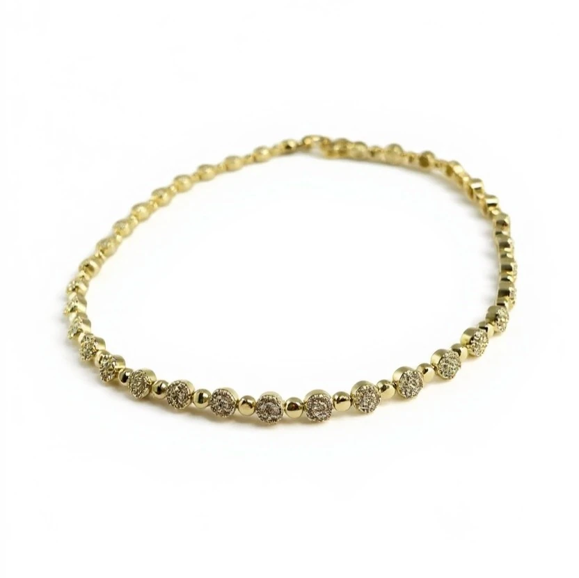 Taş Detaylı Altın Top Zincir Kolye