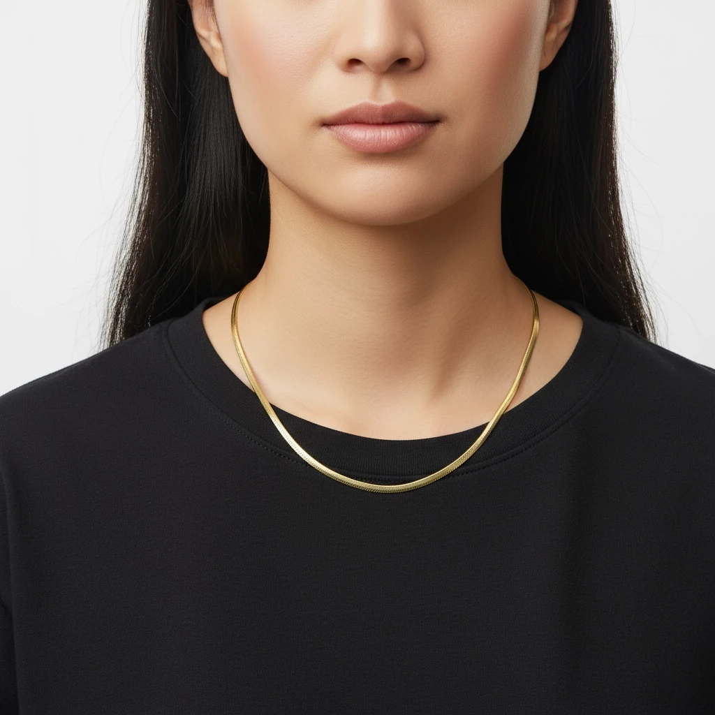 Altın Renk Yılan Zincir Kolye