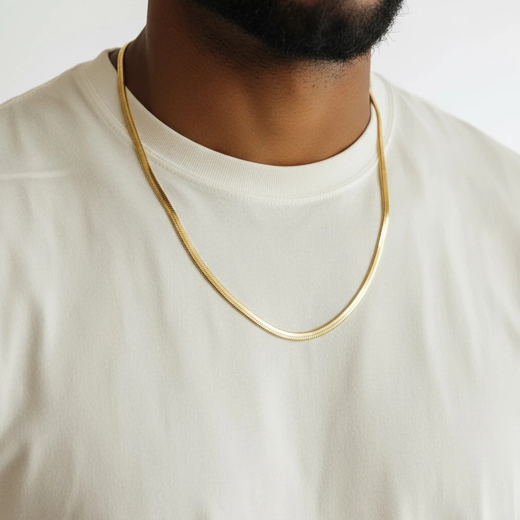 Altın Renk Yılan Zincir Kolye