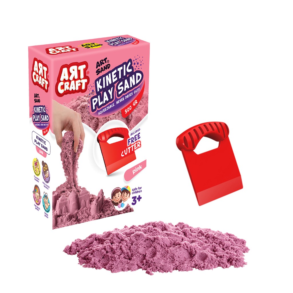 AKSESUARLI PEMBE KİNETİK OYUN KUMU 500 GR 