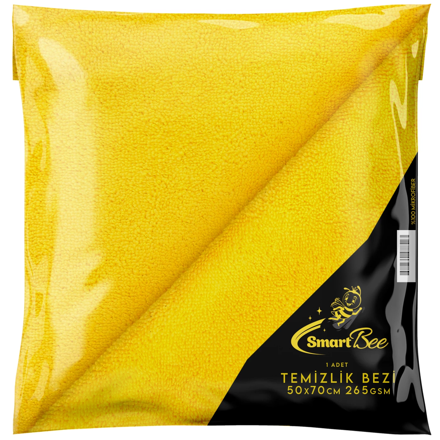 Mikrofiber Temzilik Ve Kurulama Bezi 50x70cm 265GSM - Sarı