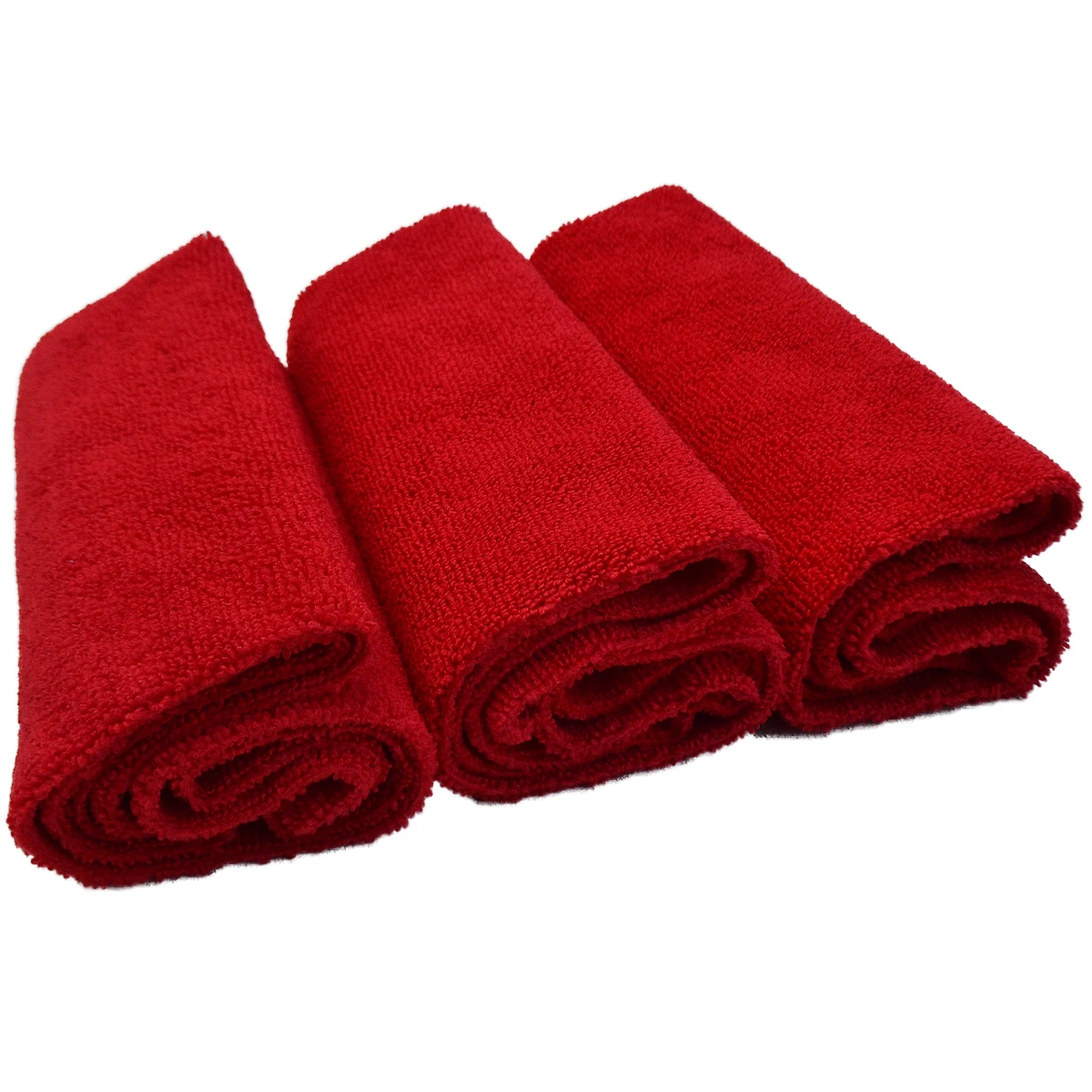 RUFUS 3'lü Mikrofiber Lazer Kesim Cila Bezi 40x40cm 320GSM - Kırmızı