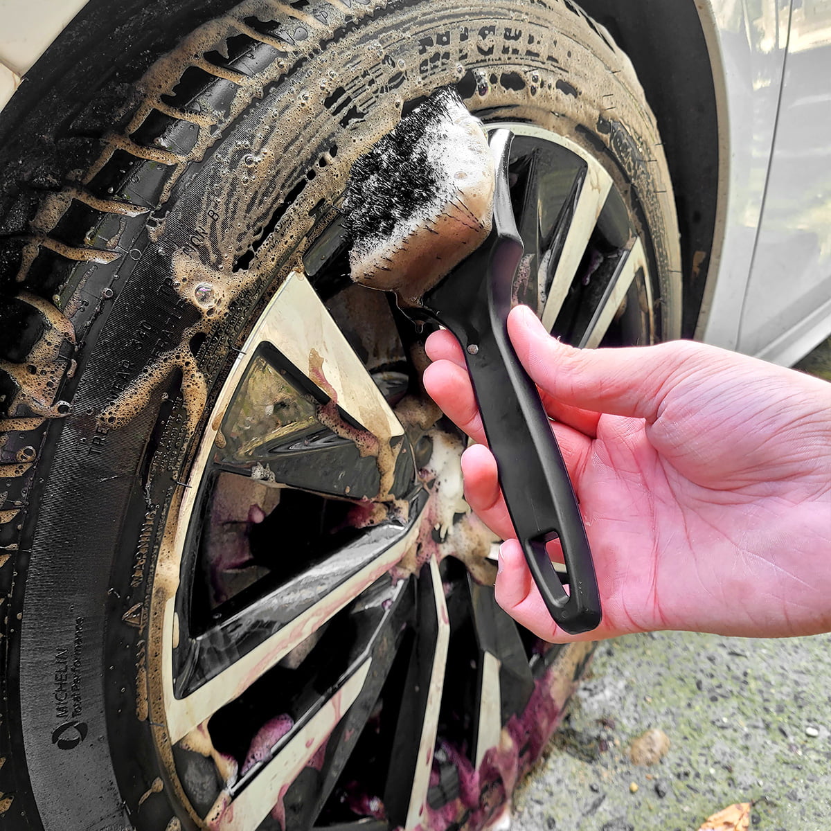 STIFF Sert Uçlu Oto Lastik Temizleme Detay Fırçası 21cm