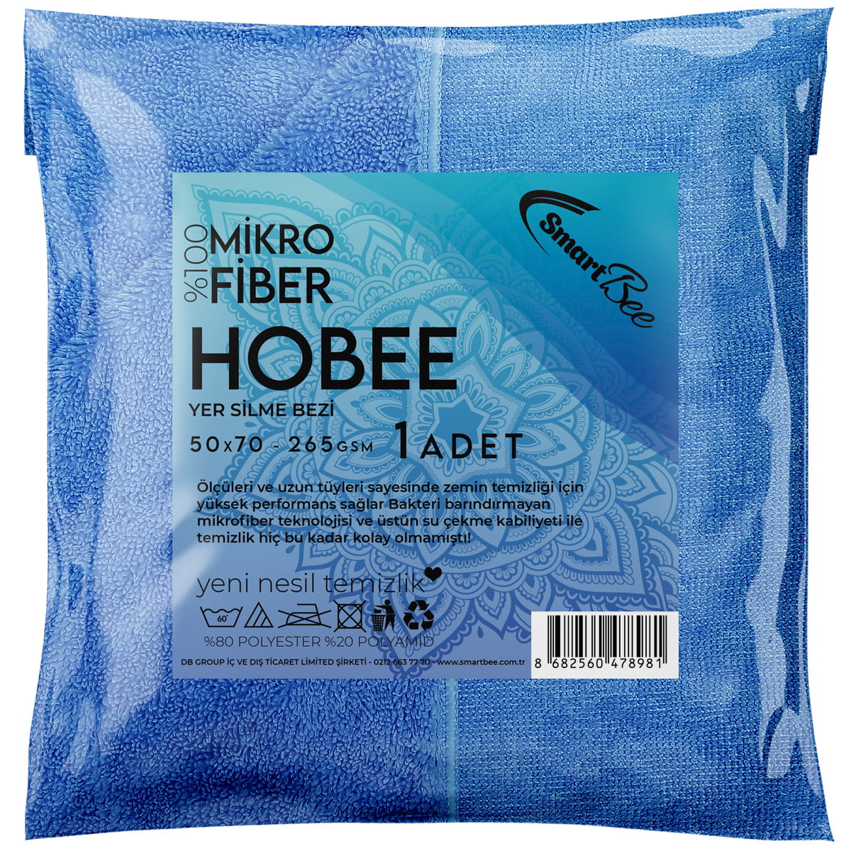 Hobee Mikrofiber Yer Silme Ve Kurulama Bezi 55x65cm 270GSM