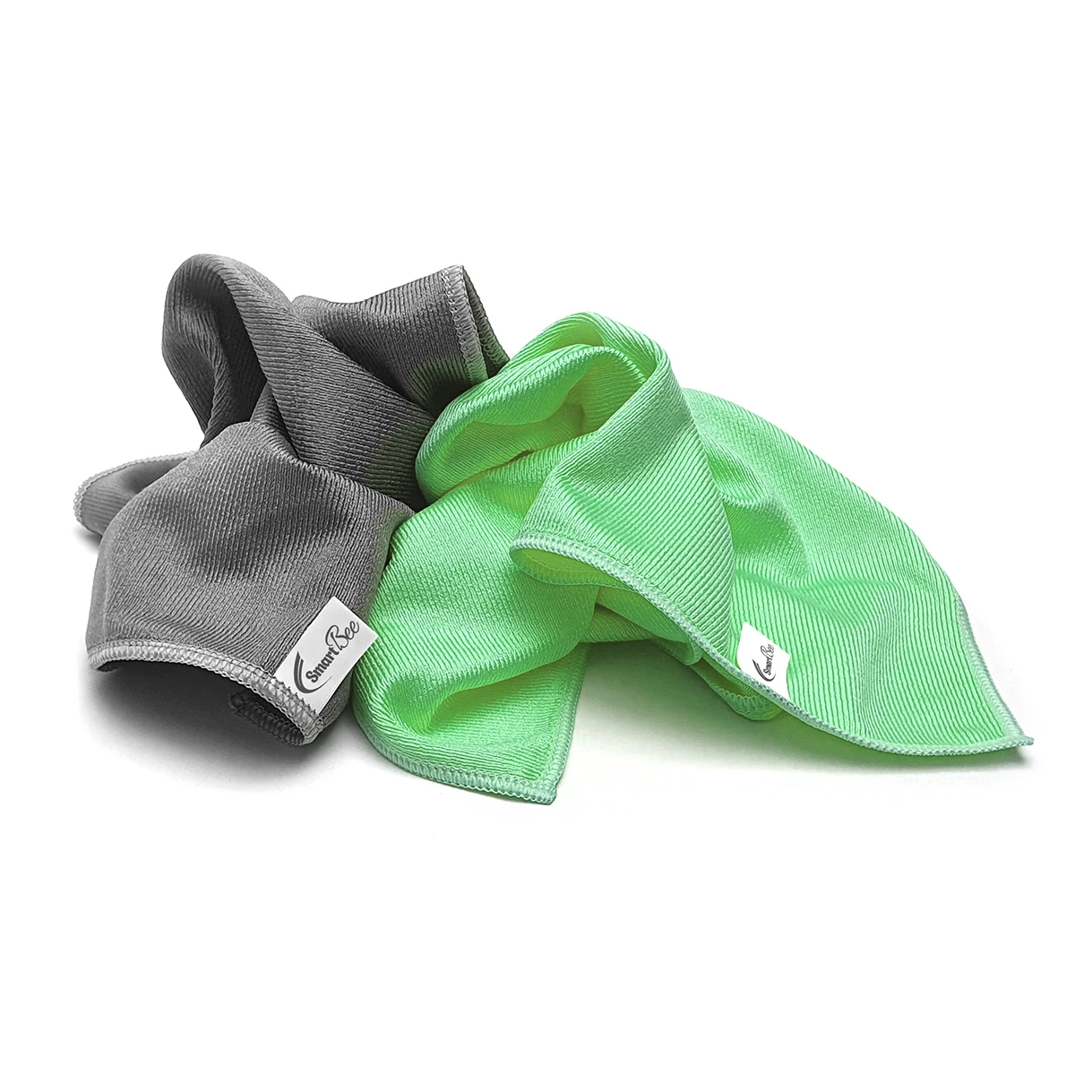 SHINE 2’li Mikrofiber Kalın Oto Cam Bezi 40×50cm 300GSM – Yeşil/Gri