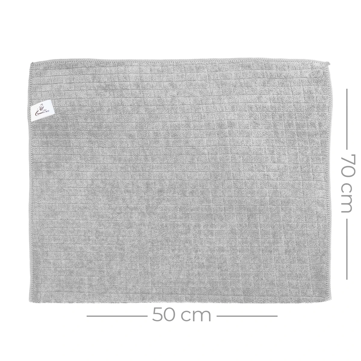 Mikrofiber Kareli Araç Kurulama Bezi 50x70cm 380GSM - Antrasit