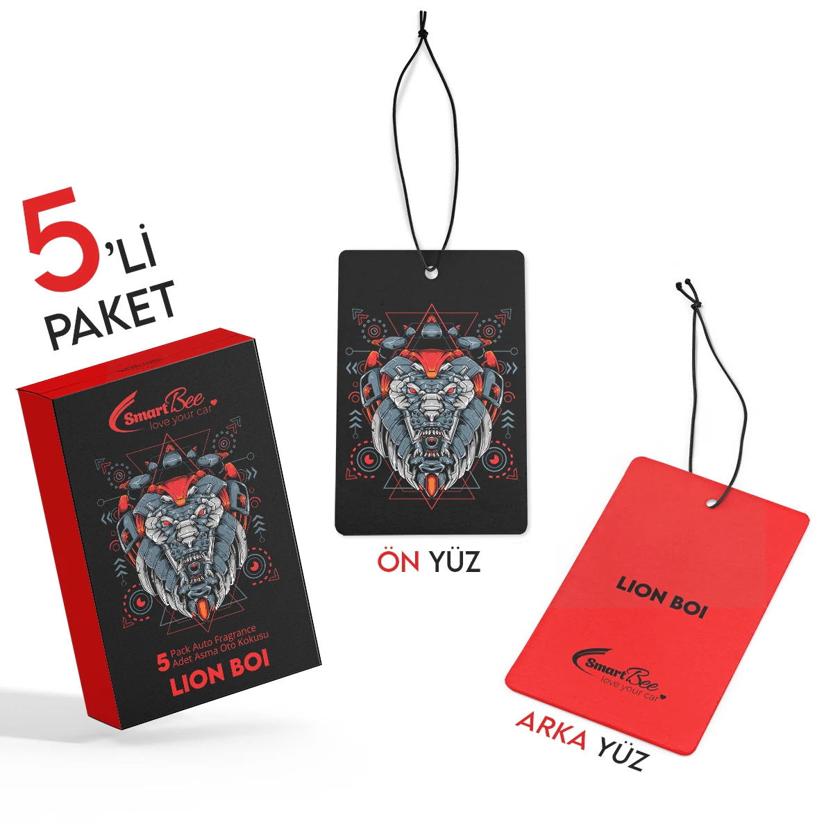 LION BOI 5’li Paket Asma Oto Kokusu