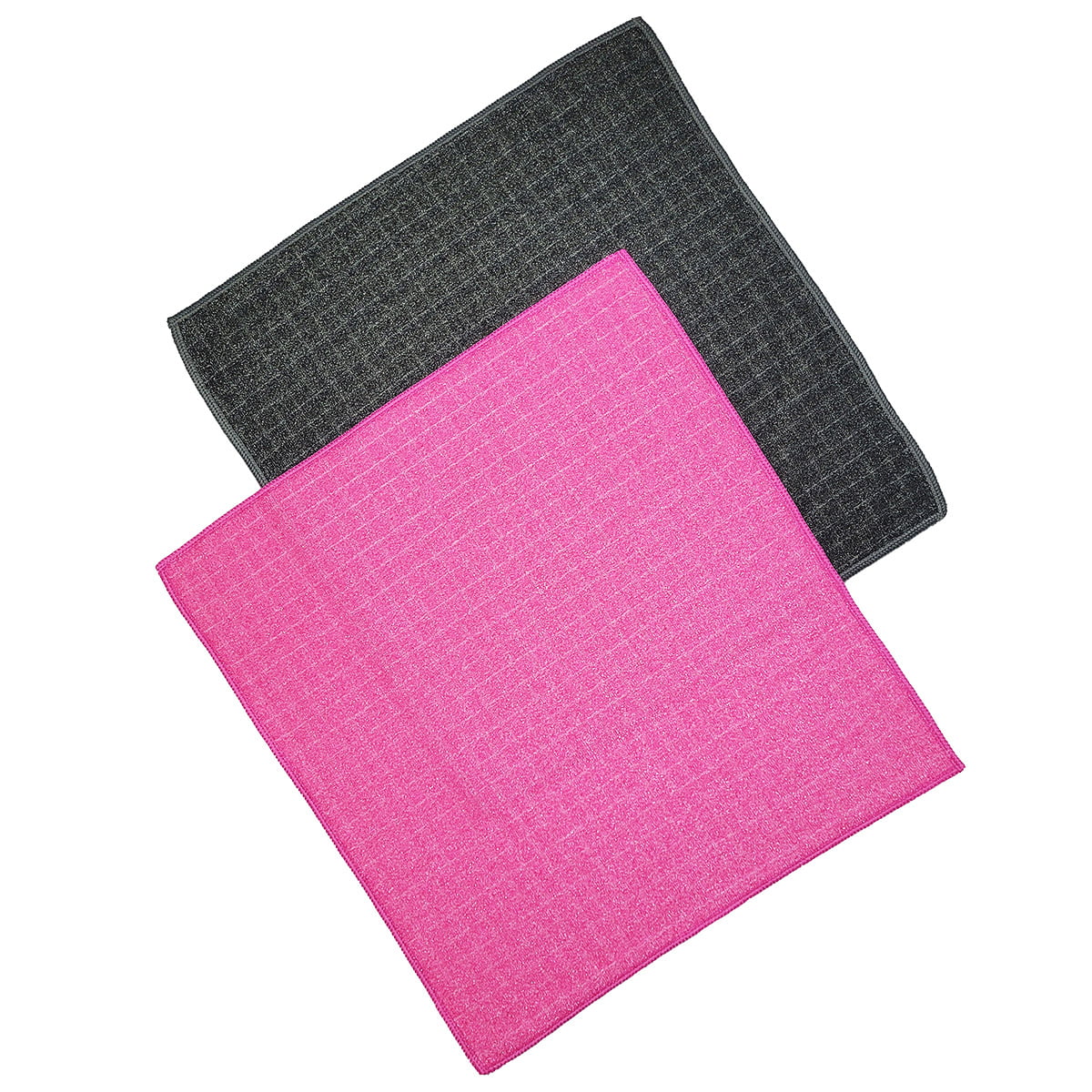Hobee 2'li Kareli Simli Ovma Bezi 40x40cm 320GSM - Pembe/Gri