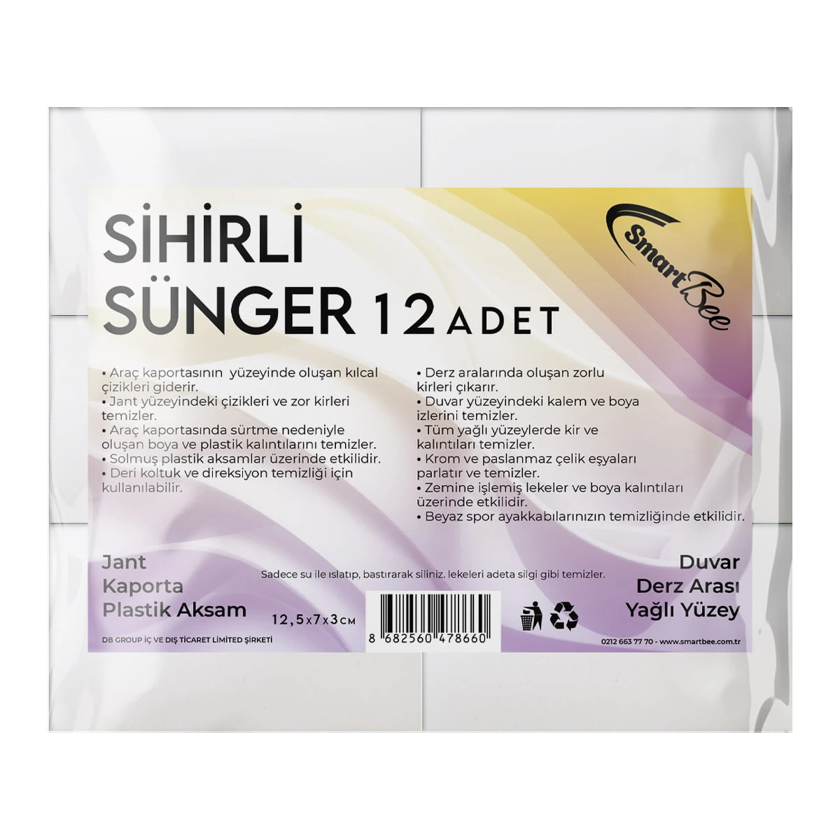 Melamin Sihirli Sünger Büyük Boy (12 Adet)