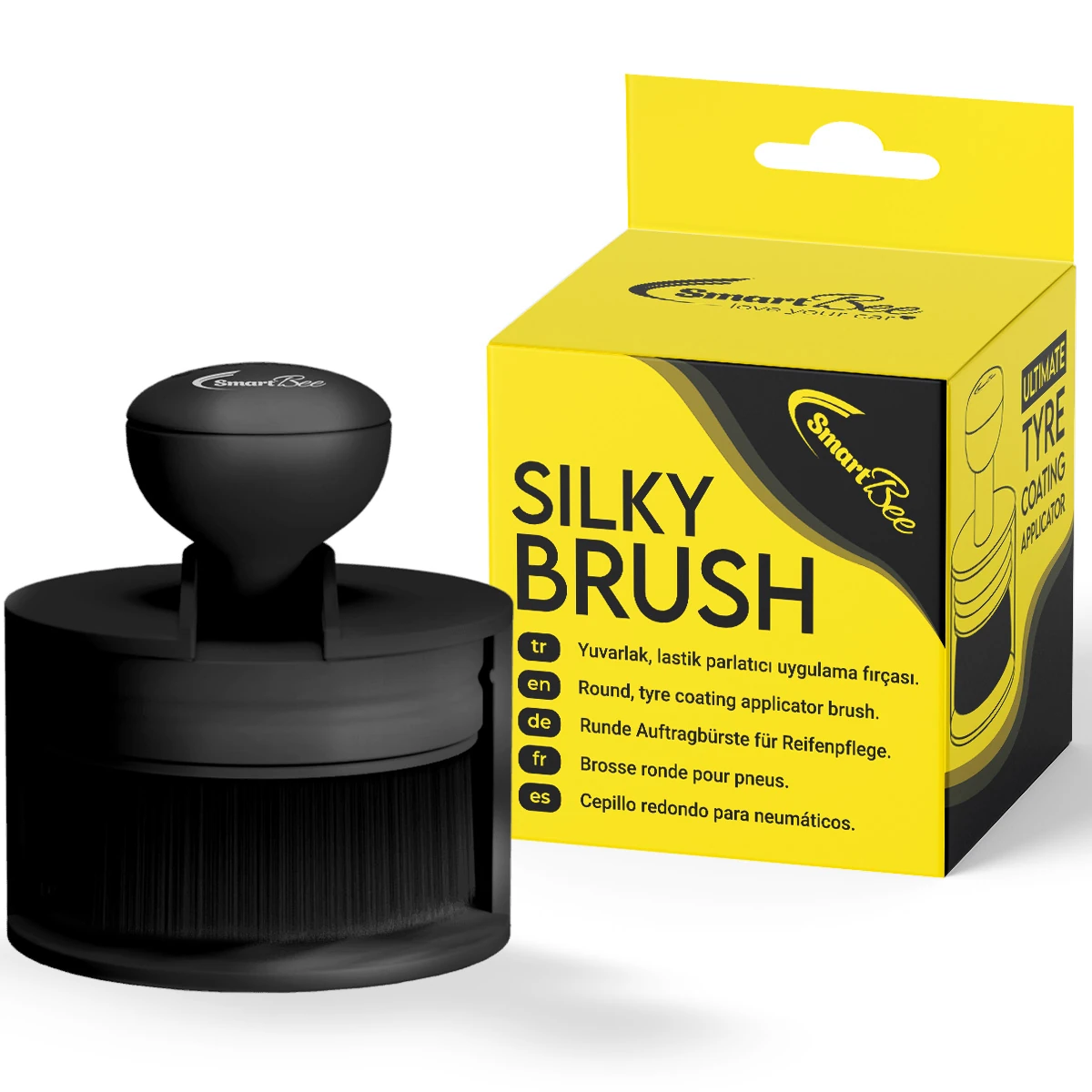 SILKY BRUSH Yuvarlak Lastik Parlatıcı Uygulama Aplikatör Fırçası