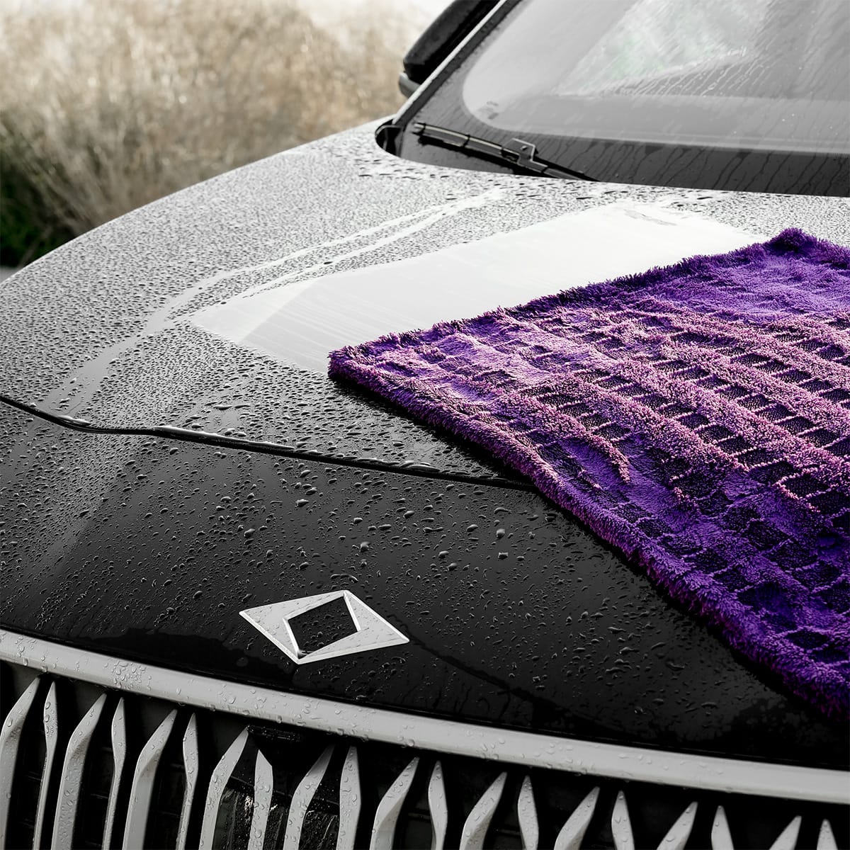 MAMBA Çift Kat Hybrid Twisted Pile Mikrofiber Oto Kurulama Havlusu 50×70cm 1000gsm – Mor