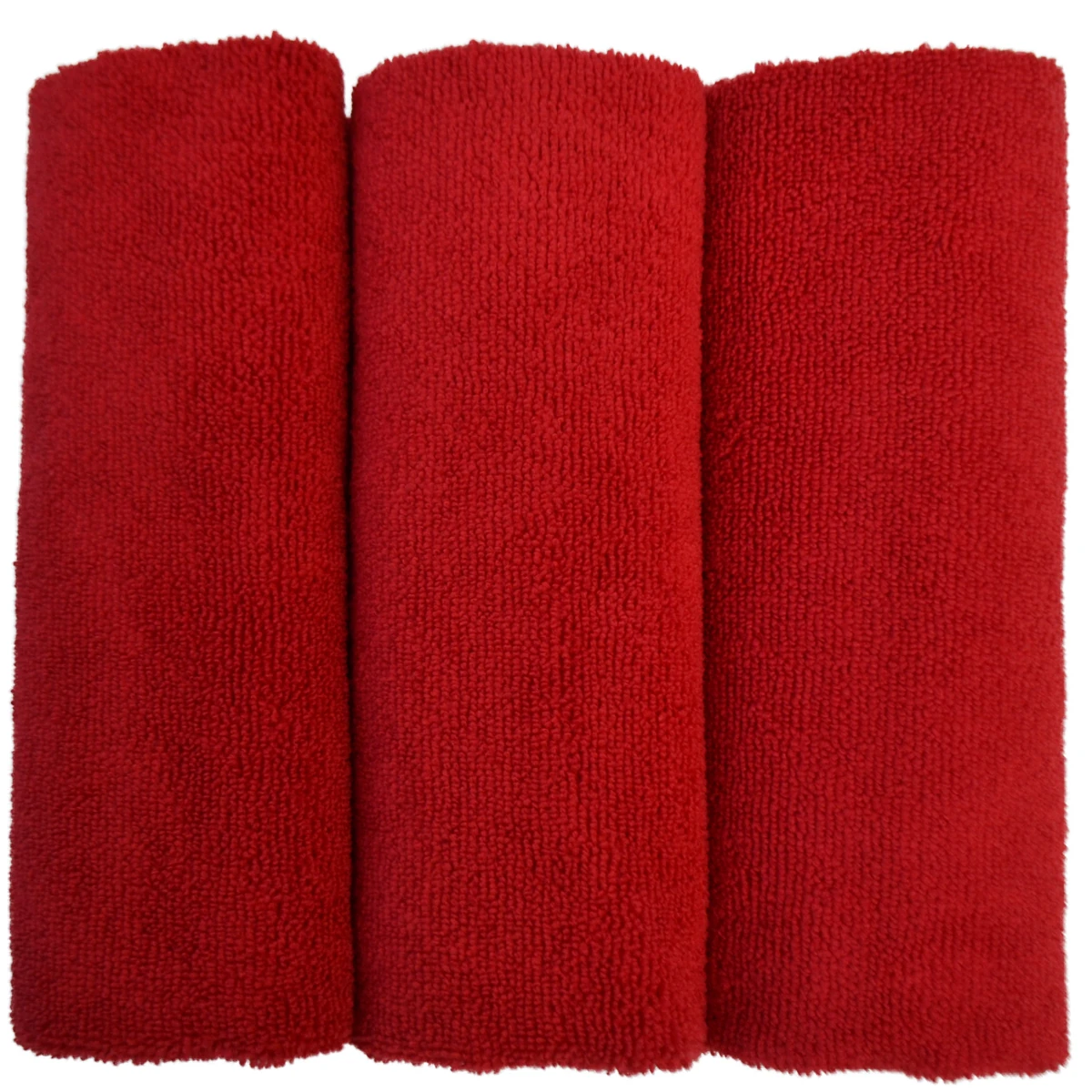 RUFUS 3'lü Mikrofiber Lazer Kesim Cila Bezi 40x40cm 320GSM - Kırmızı