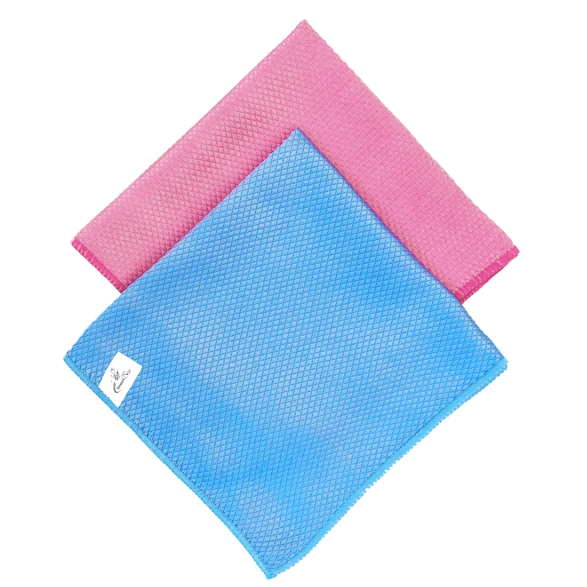 Hobee 2'li Mikrofiber Cam Silme Bezi 40x40cm 235gsm - Pembe/Mavi