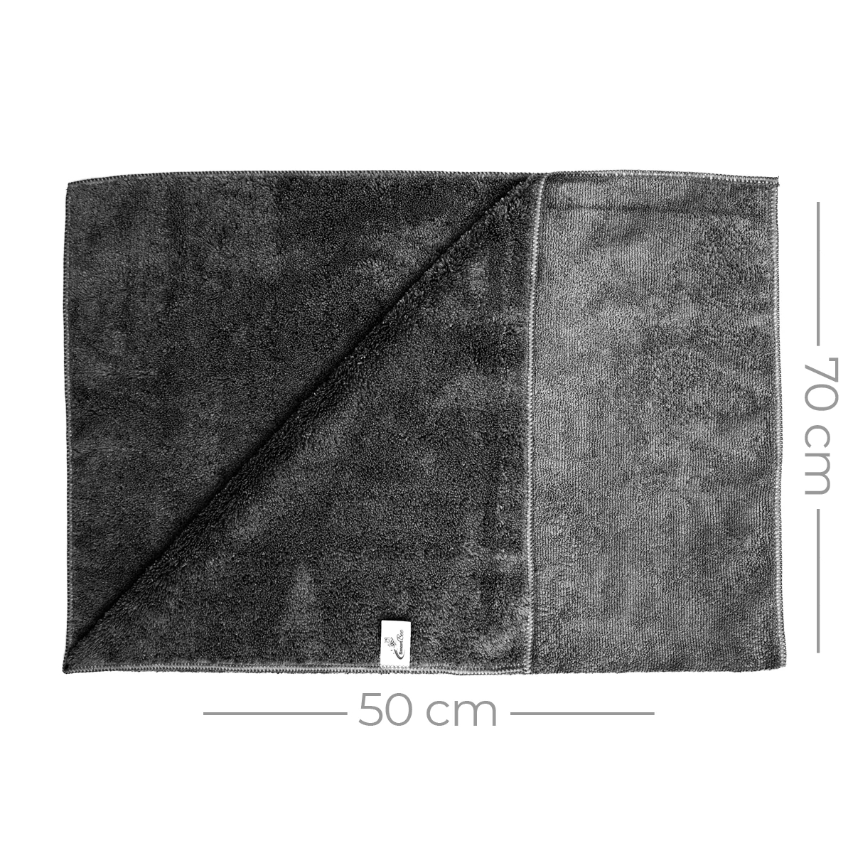 Mikrofiber Çift Yüzlü Araç Kurulama Bezi 50x70cm 440GSM - Antrasit