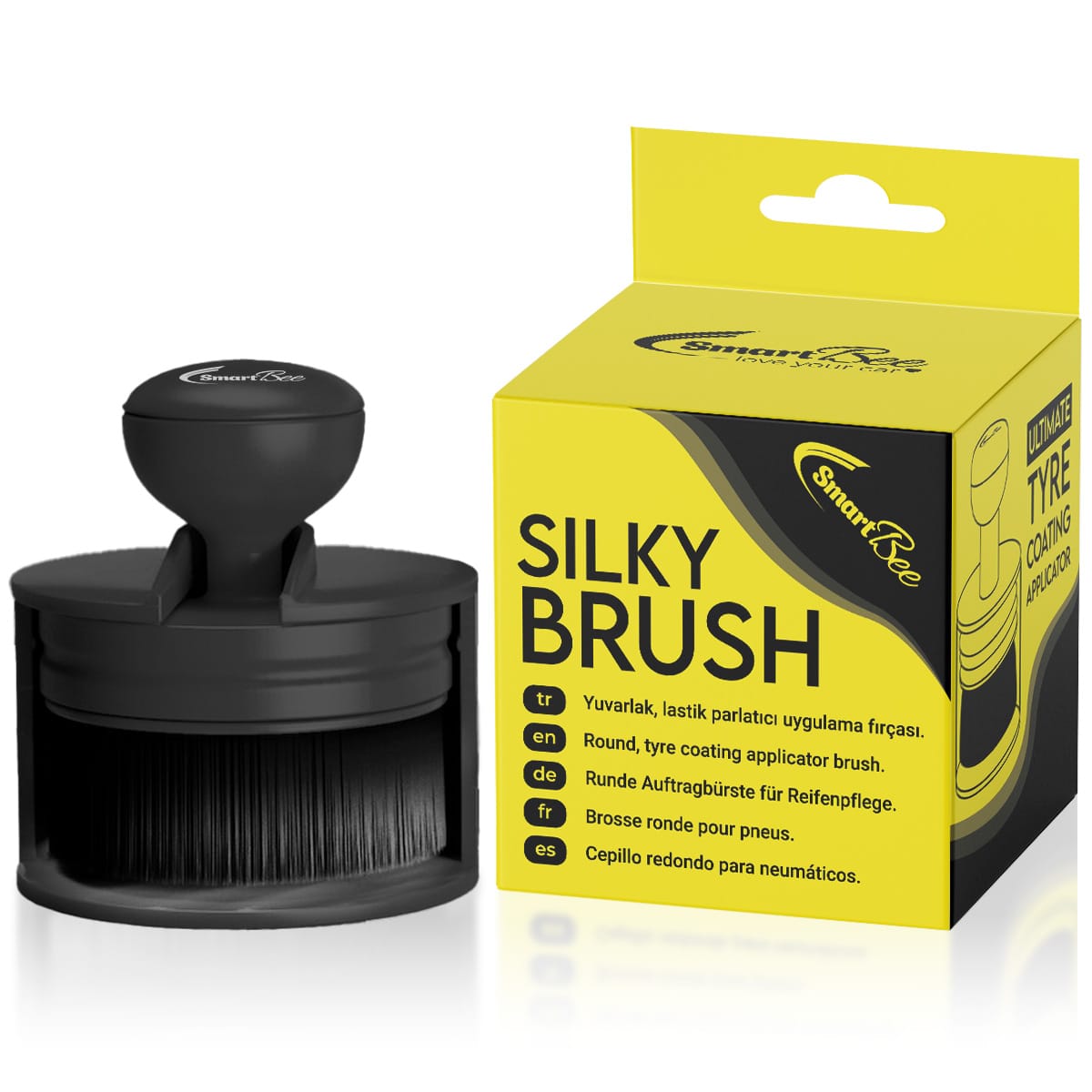 SILKY BRUSH Yuvarlak Lastik Parlatıcı Uygulama Aplikatör Fırçası