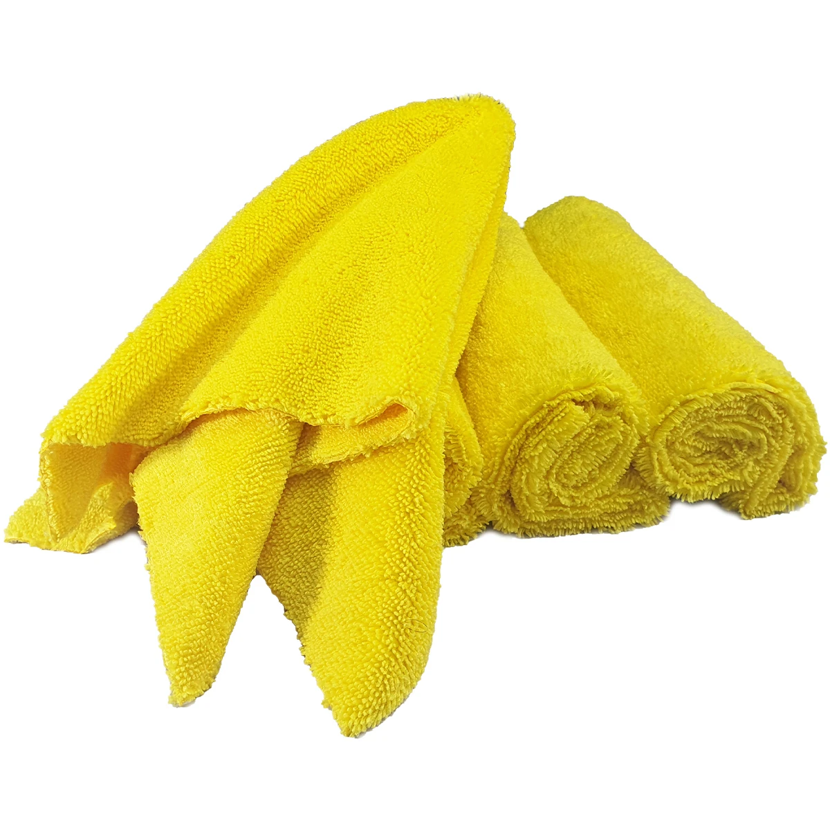 FLUFFY 4'lü Mikrofiber Lazer Kesim Cila Bezi 40x40 380GSM - Sarı