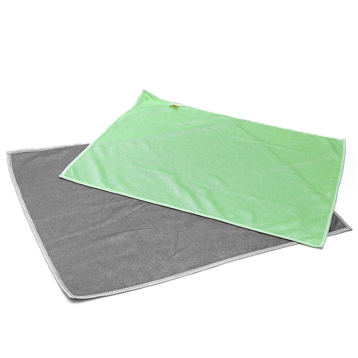 SHINE 2’li Mikrofiber Kalın Oto Cam Bezi 40×50cm 300GSM – Yeşil/Gri