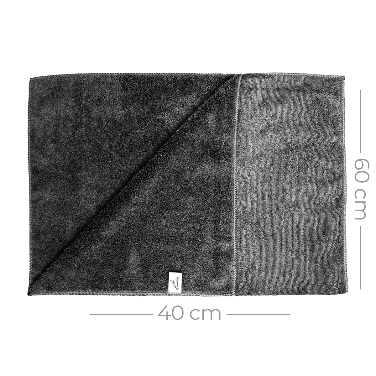 Mikrofiber Çift Yüzlü Araç Kurulama Bezi 40x60cm 440GSM - Antrasit