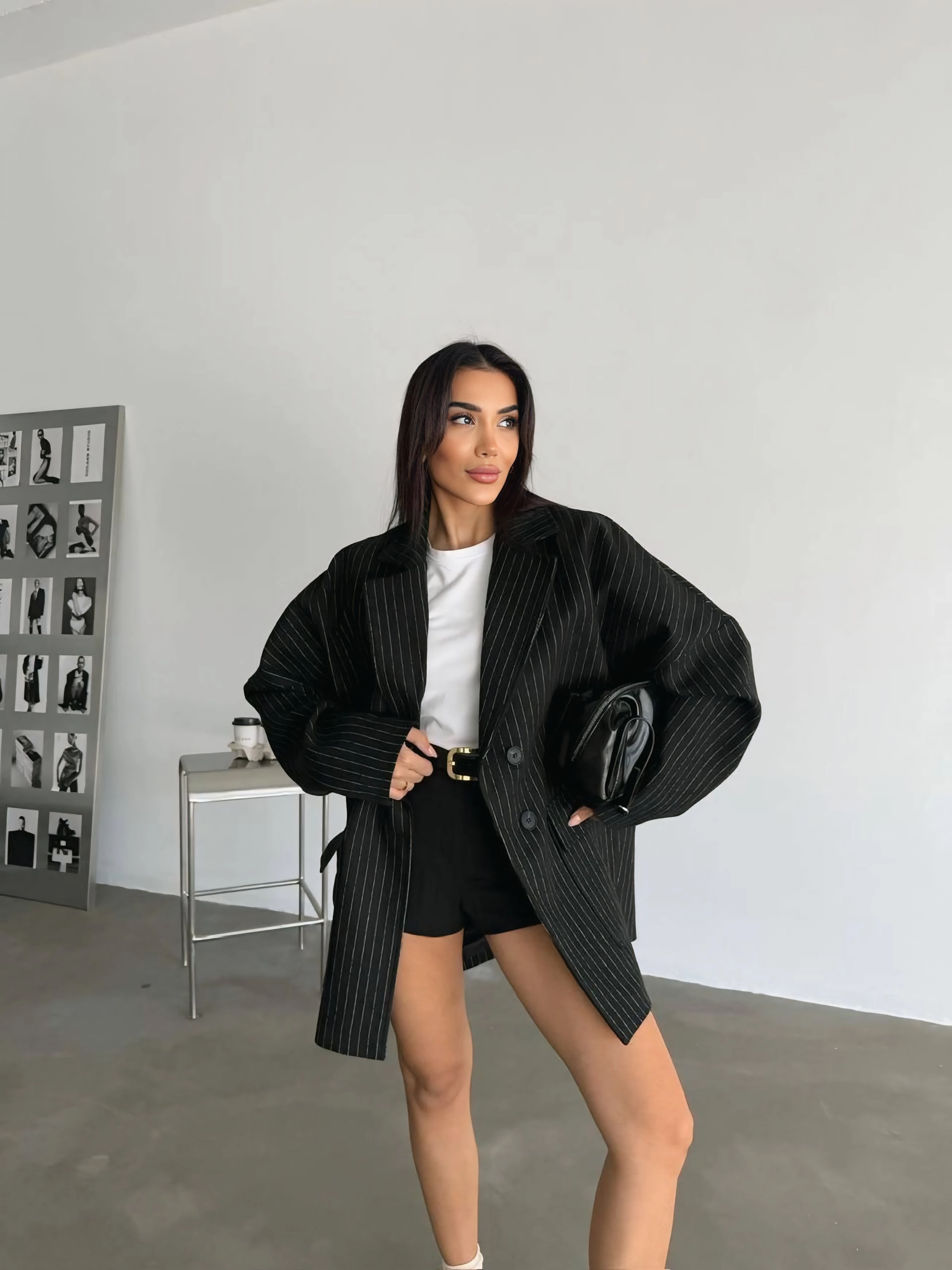 Oversize kaşe ceket