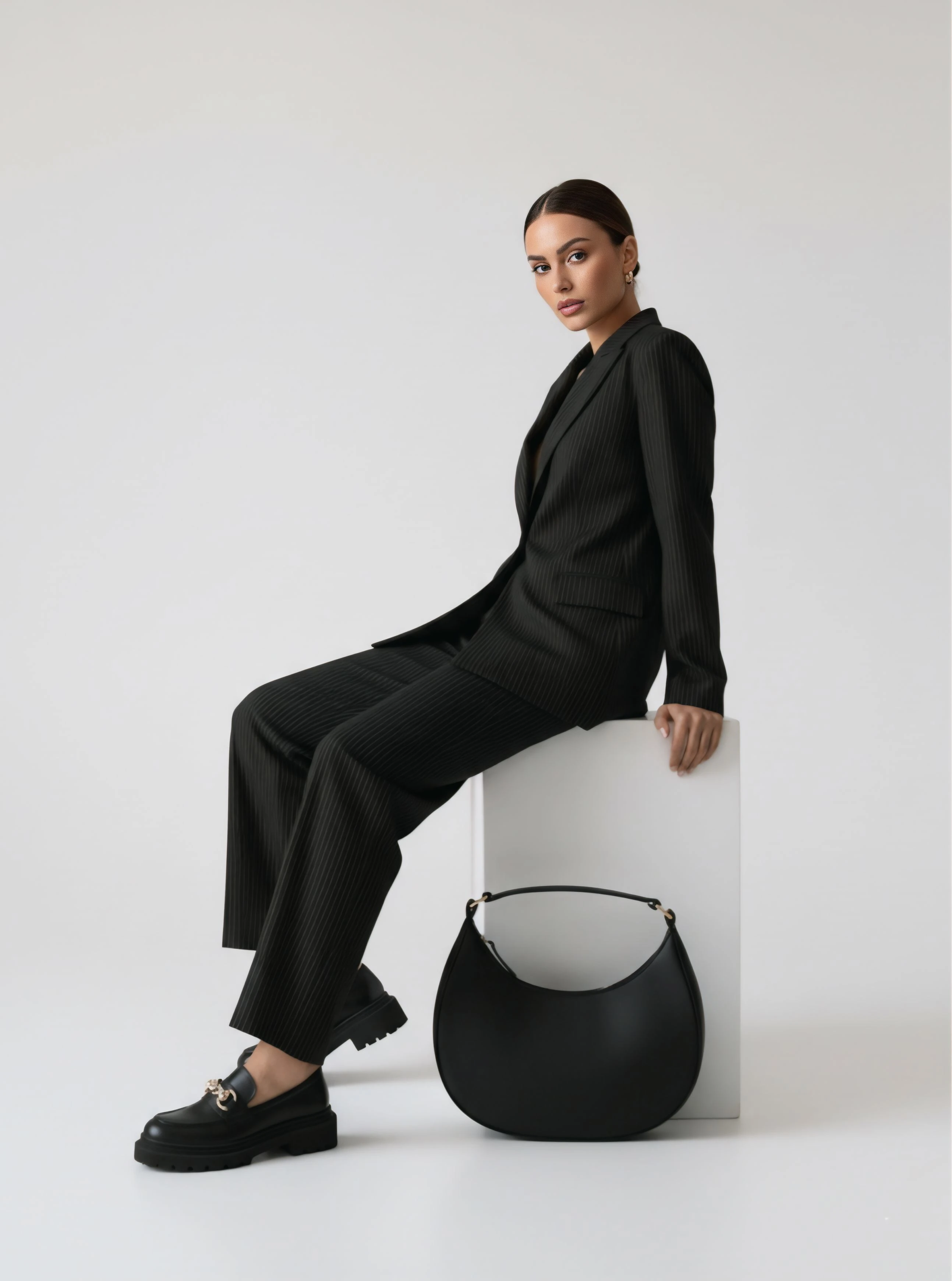 Çizgili takım elbise