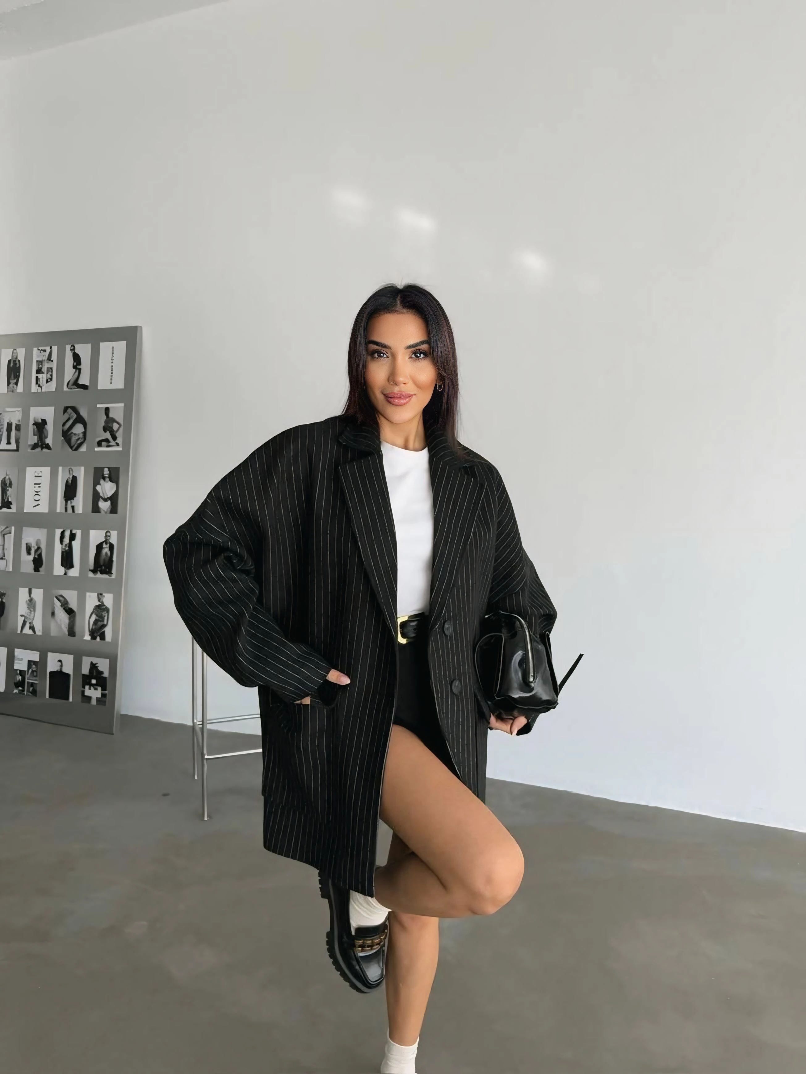 Oversize kaşe ceket