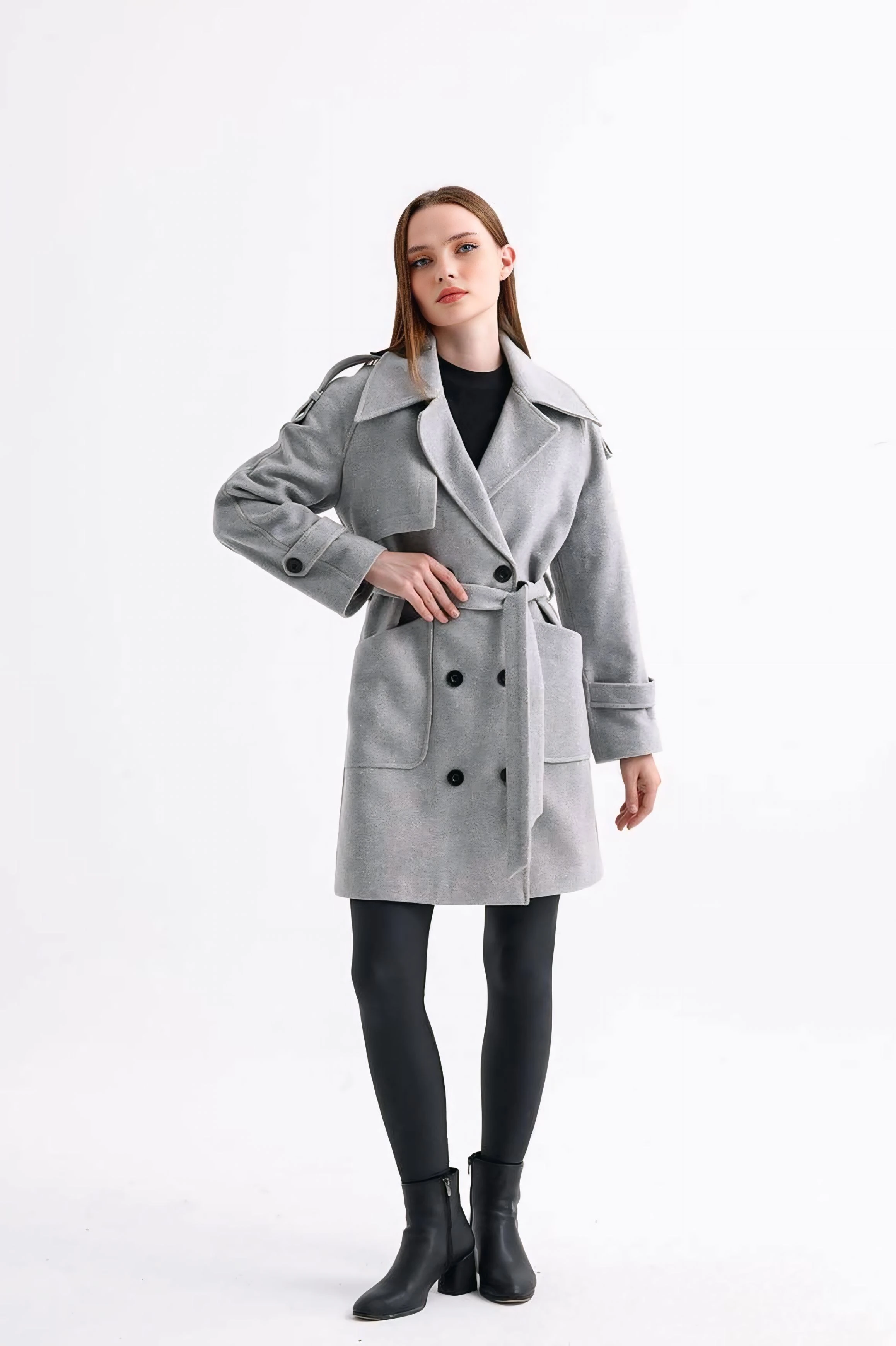 Aller detaylı kaşe kaban 