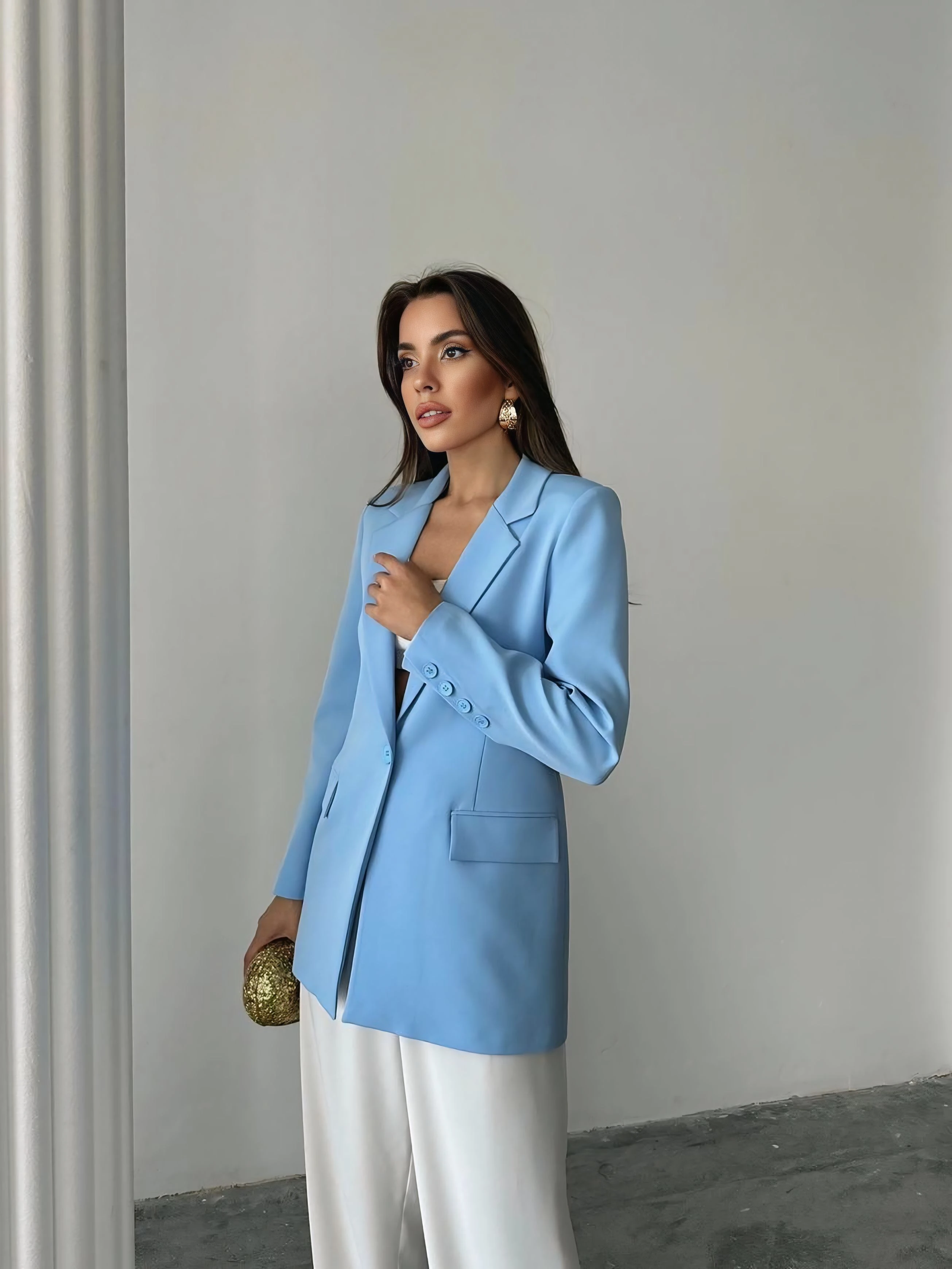 Tek düğme blazer ceket