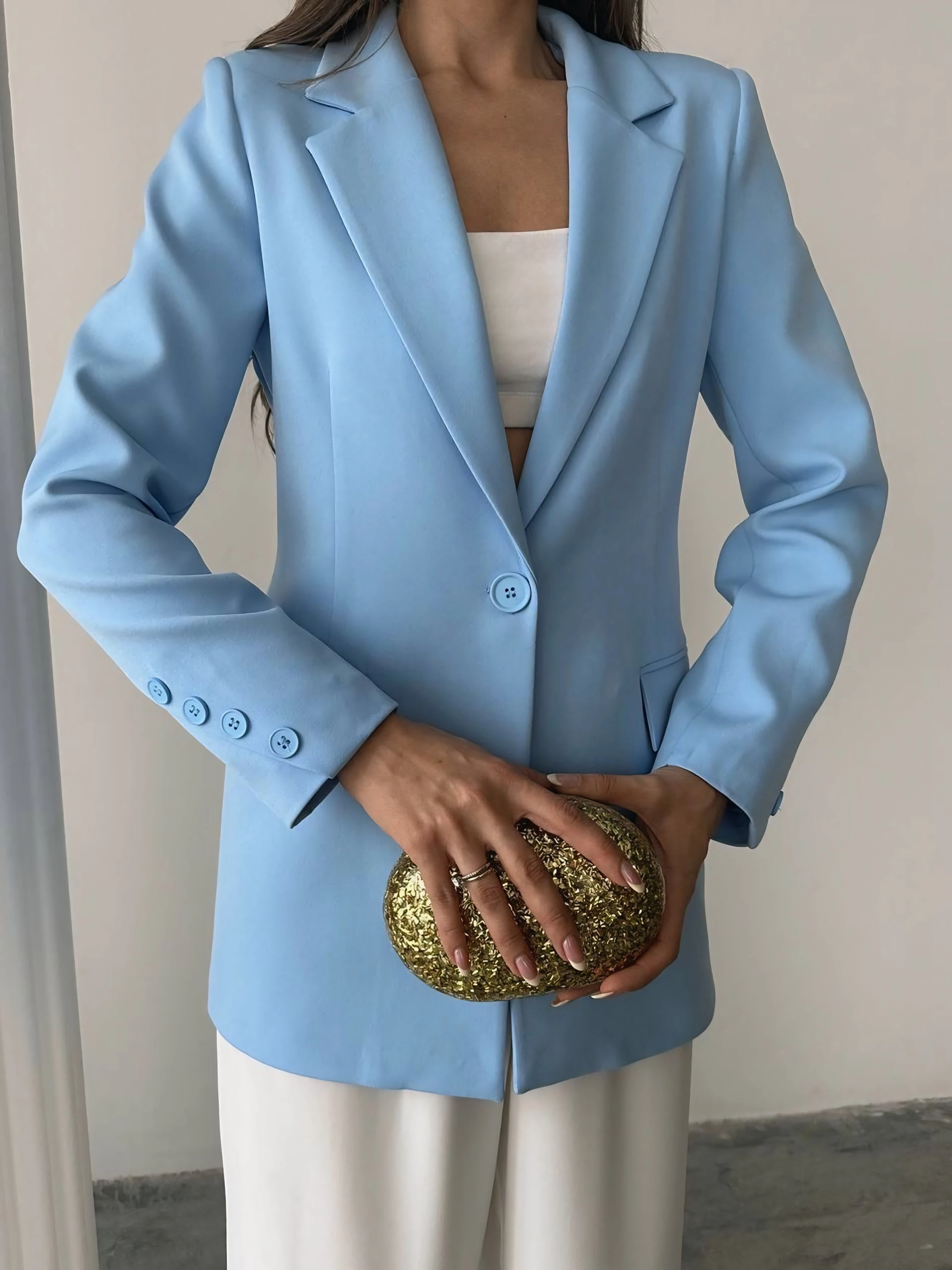 Tek düğme blazer ceket