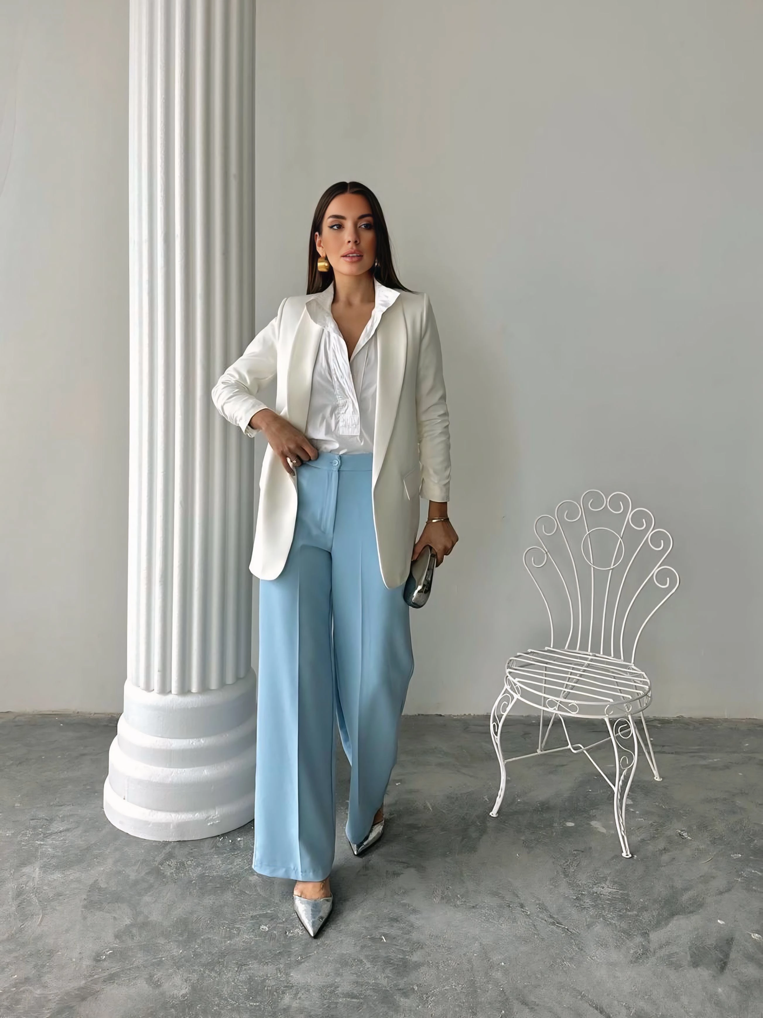 Kolu büzgülü blazer