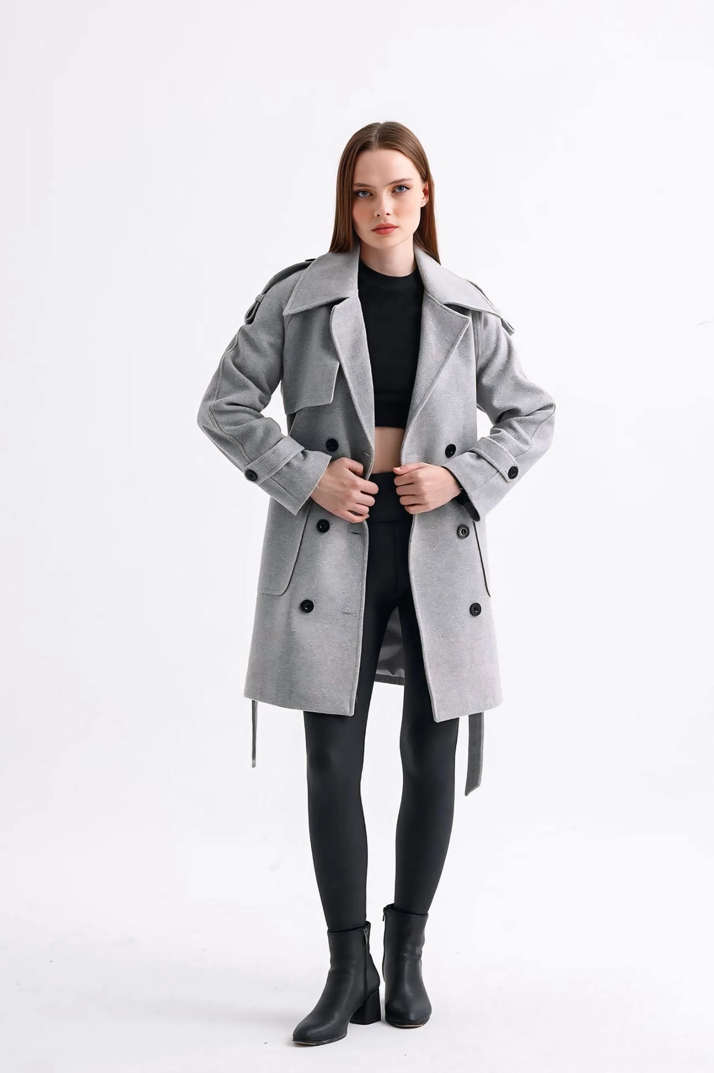 Aller detaylı kaşe kaban 