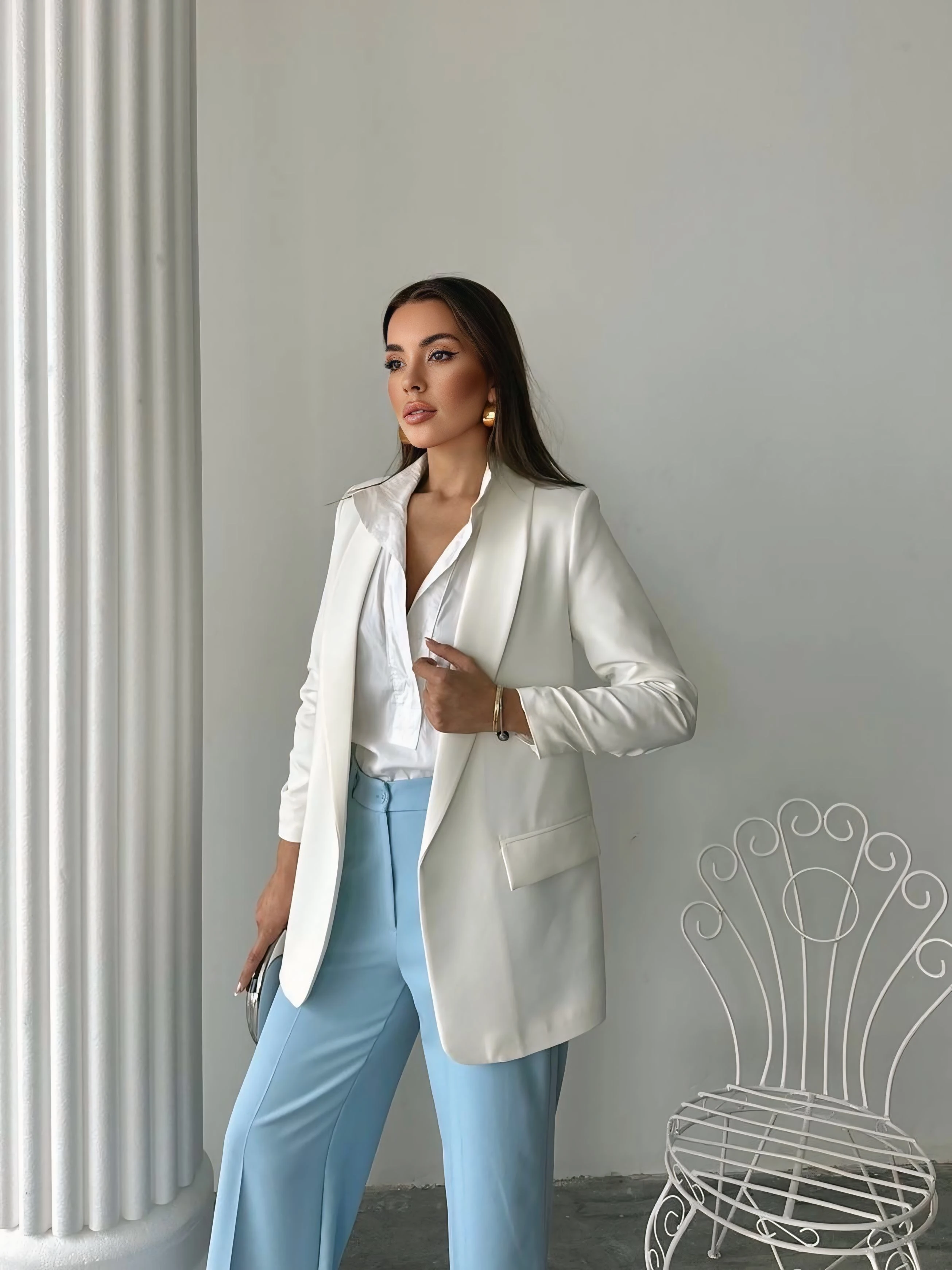 Kolu büzgülü blazer