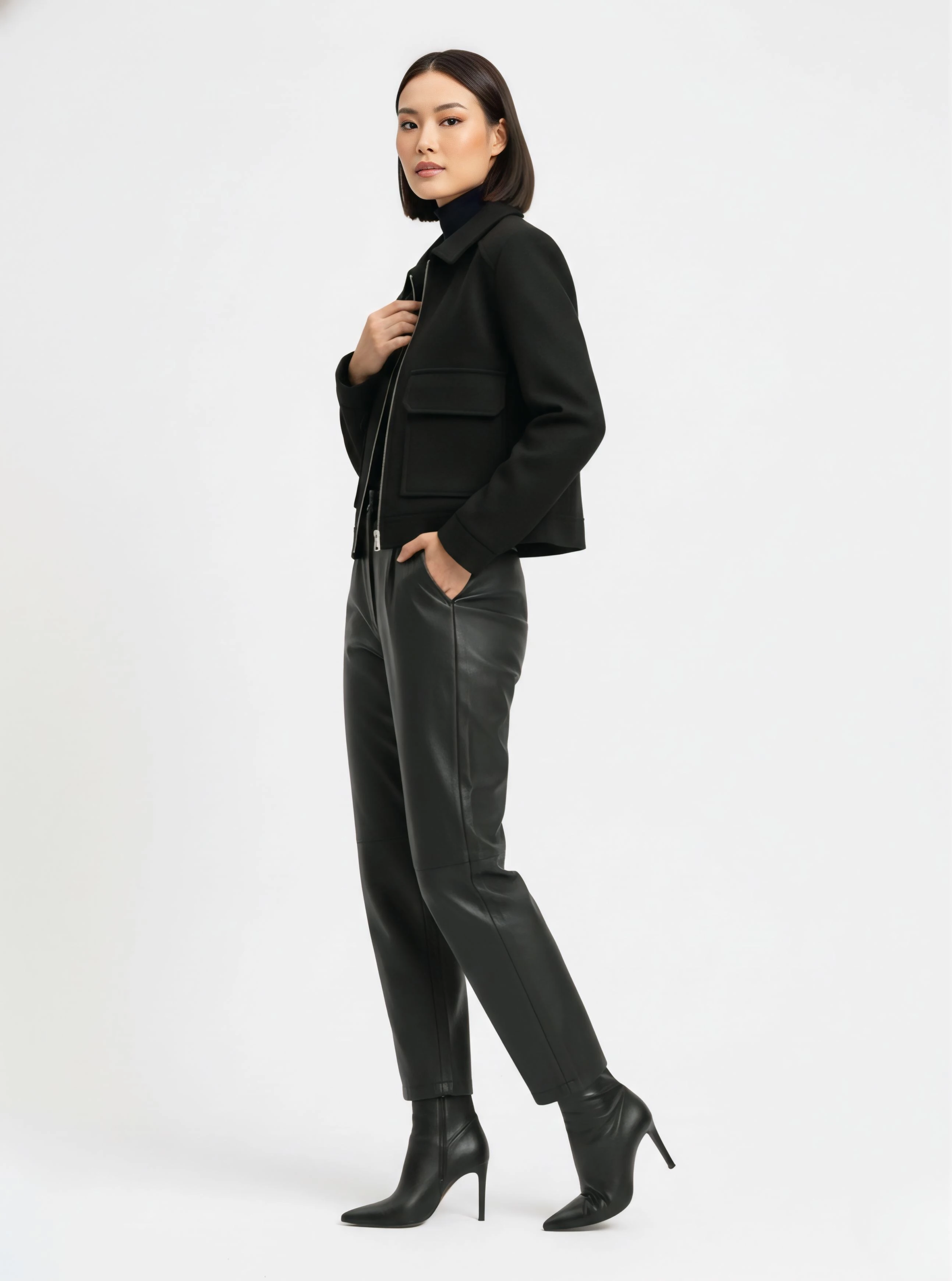 Örme kaşe crop ceket