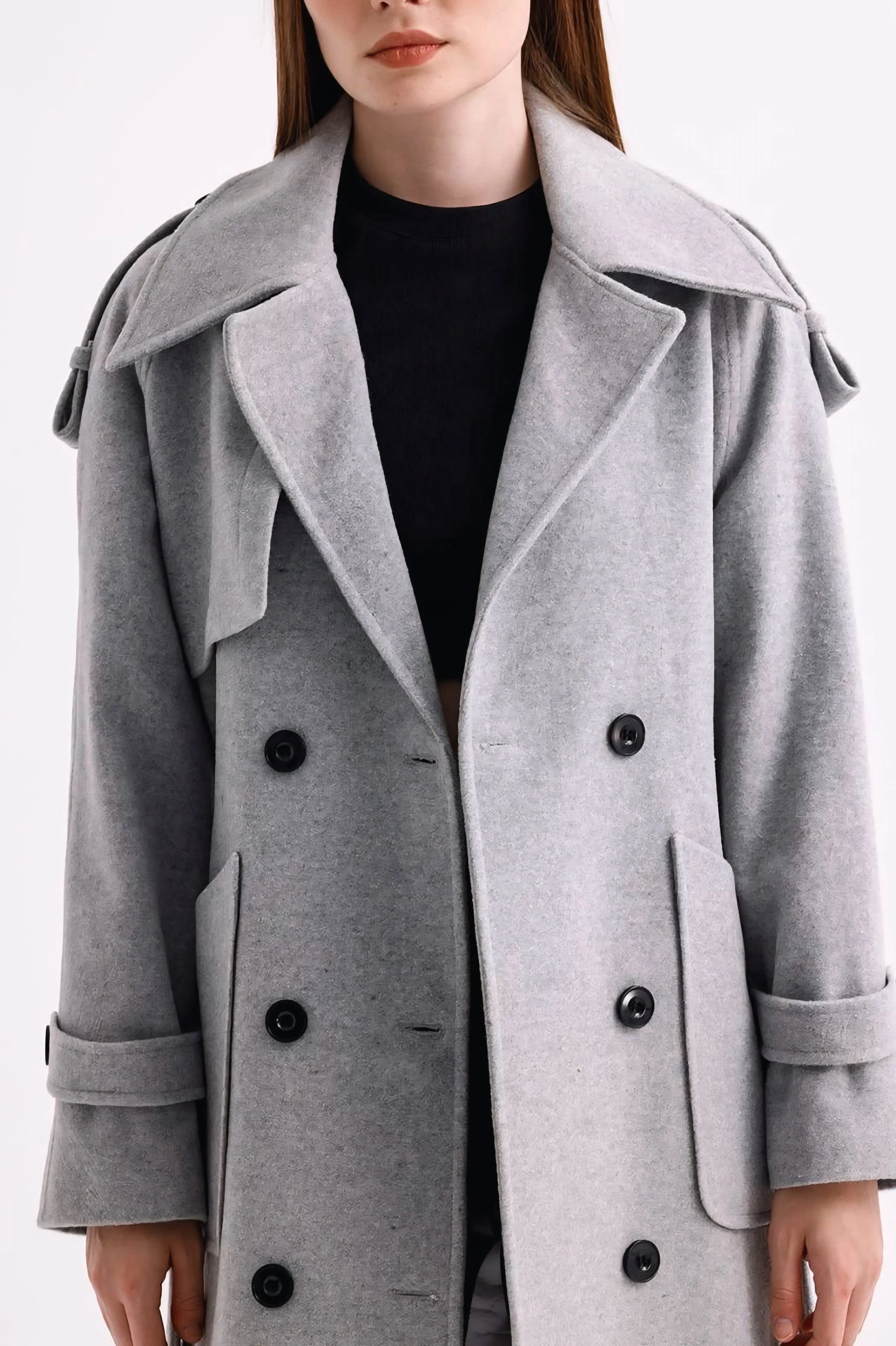 Aller detaylı kaşe kaban 