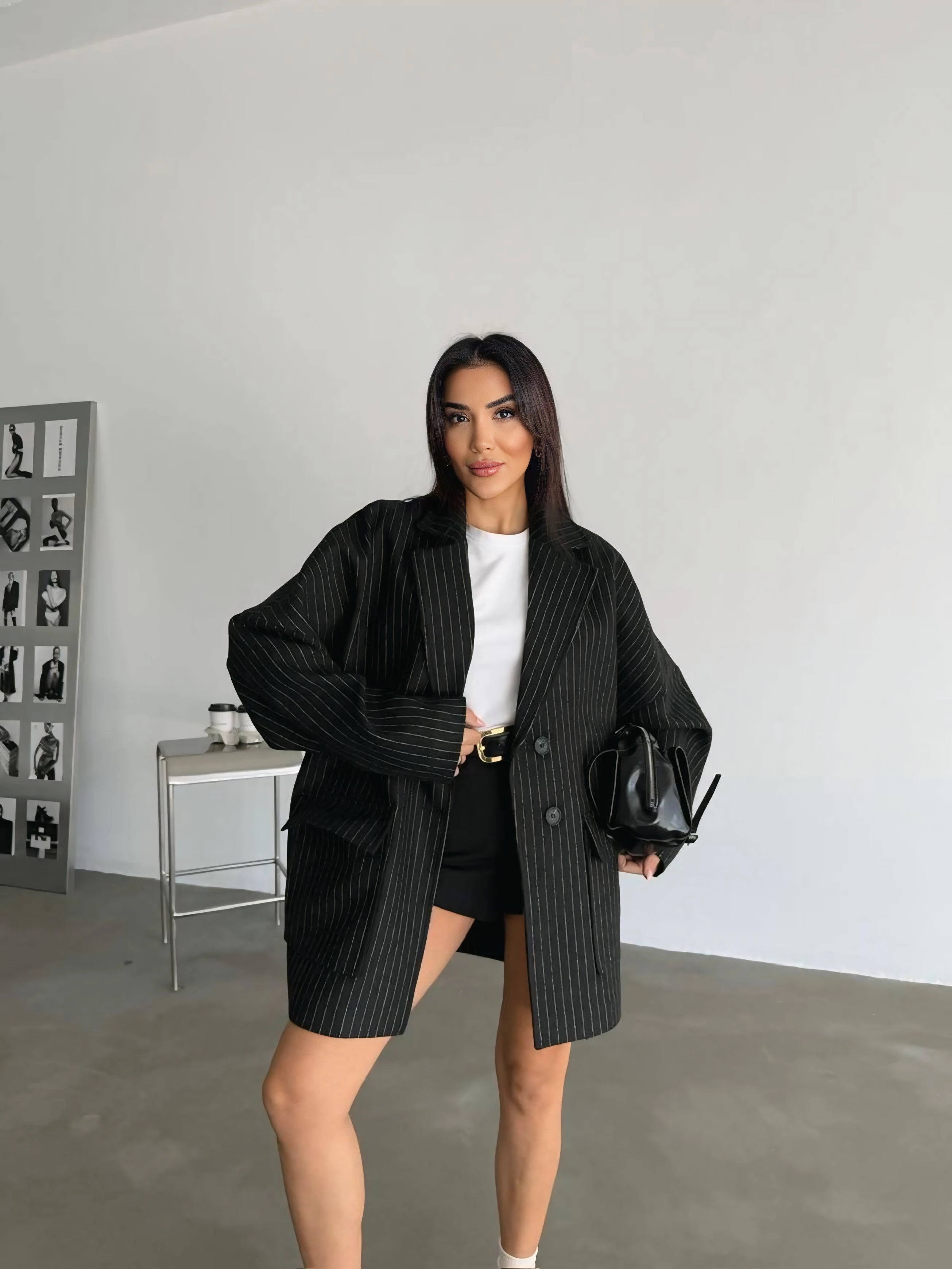 Oversize kaşe ceket