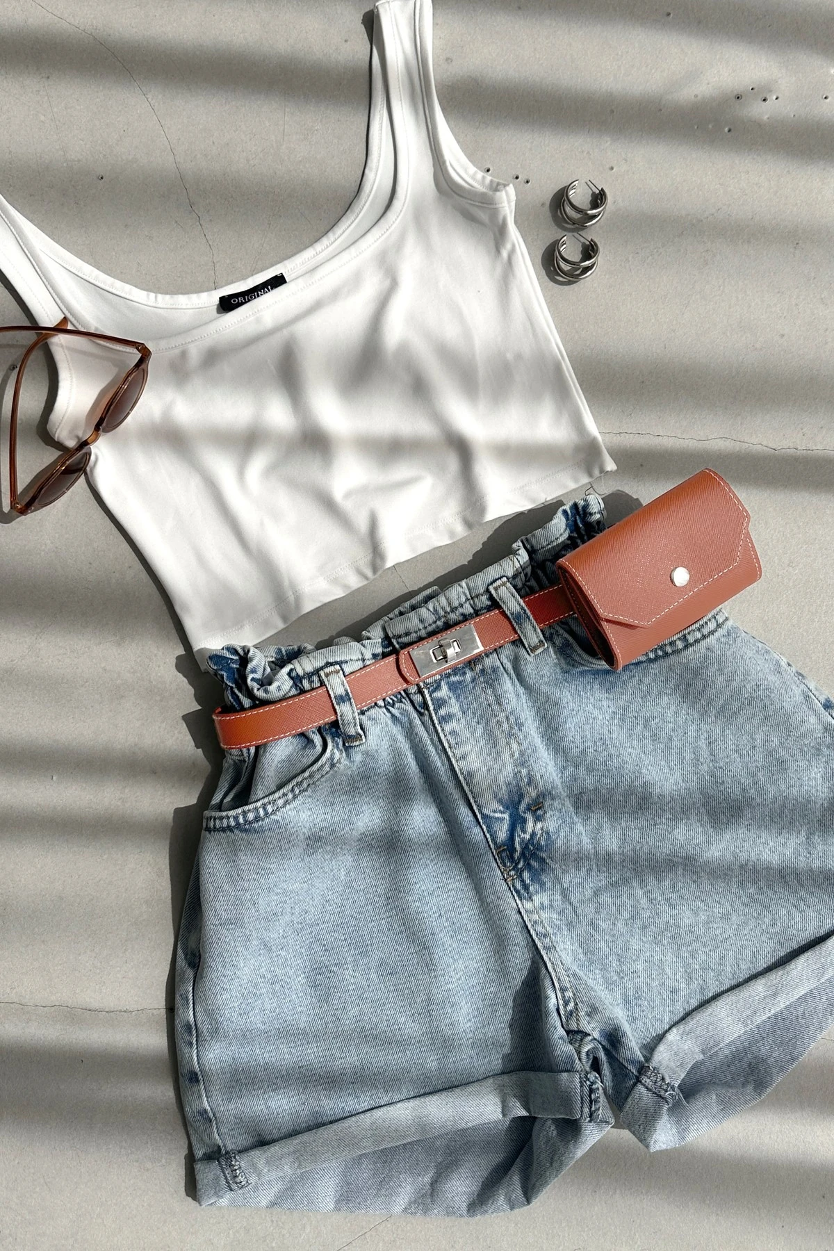 KELLY TASARIM AYARLANABİLİR KEMER ve ÇANTA TAKIM - taba