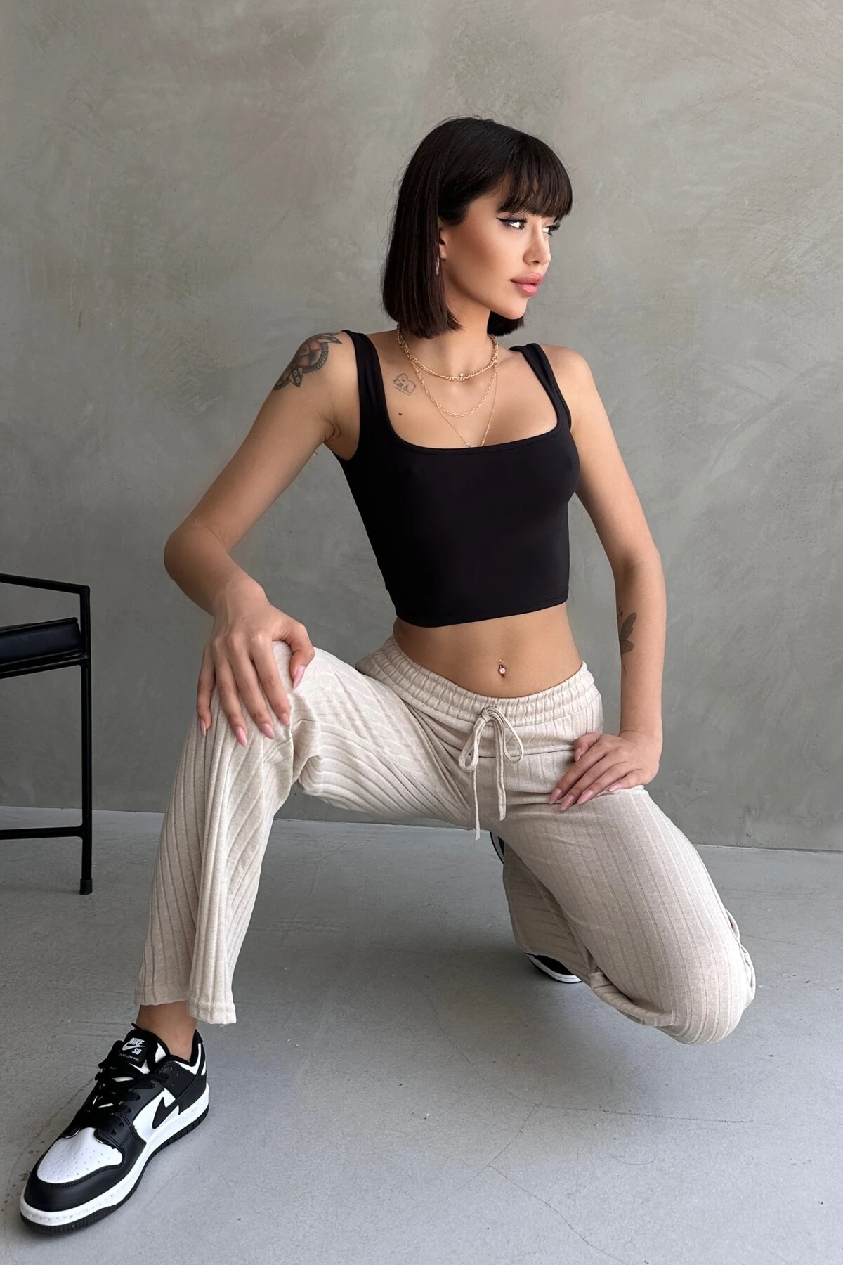 PALAZZO SALAŞ DÖKÜMLÜ FİTİLLİ PANTOLON