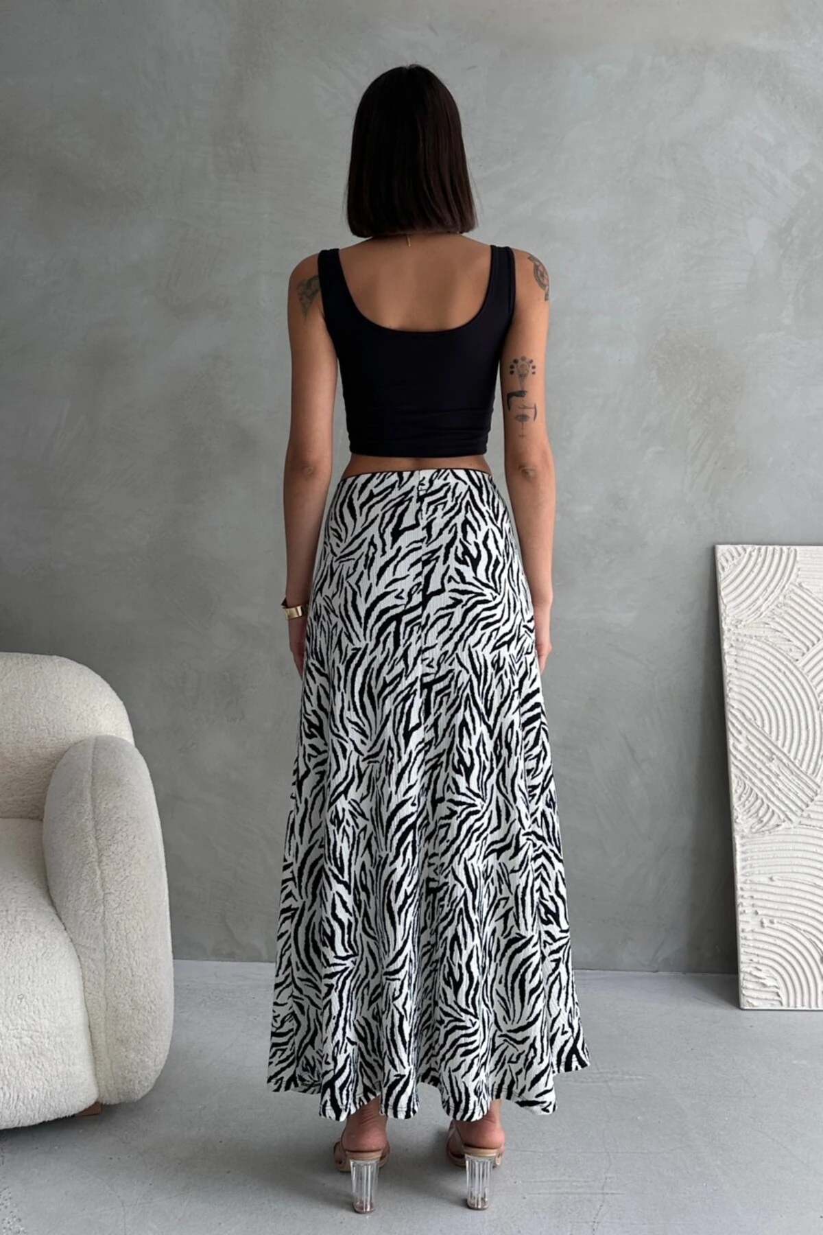 DESENLİ UZUN BÜRÜMCÜK KLOŞ ETEK