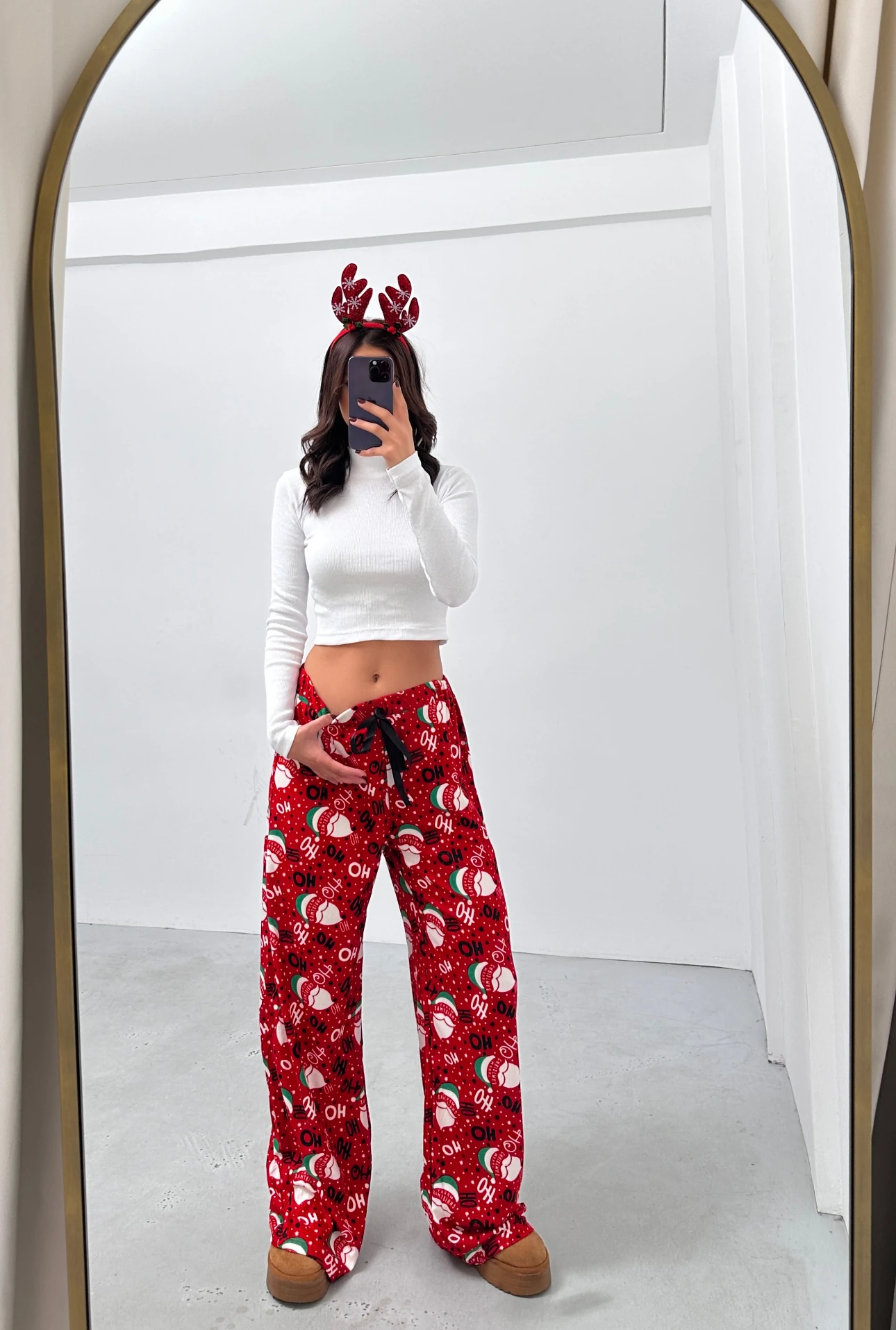 LEOPAR DESEN, SÜET KUMAŞ, YÜKSEK BEL,ELASTIK BEL BANTLI,BAĞCIK DETAYLI,GENIS PACALI PANTOLON