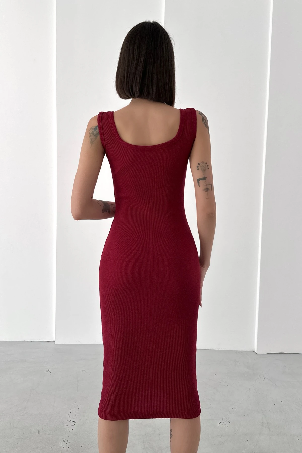 KALIN ASKILI KARE YAKA BASİC KAŞKORSE ELBİSE