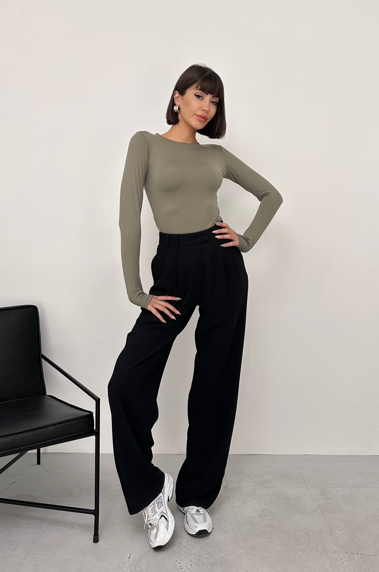MODAL KUMAŞ PARMAK GEÇİRMELİ UZUN KOL BODY