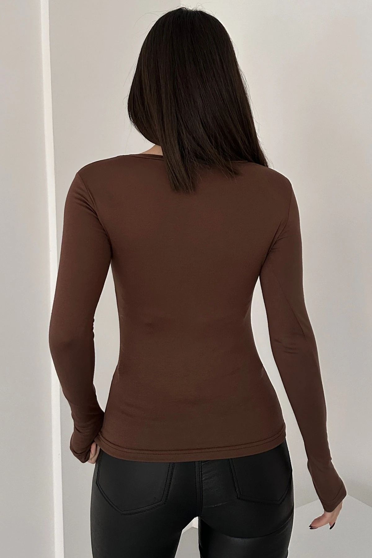 Kadın Viskon Parmak Detaylı Body