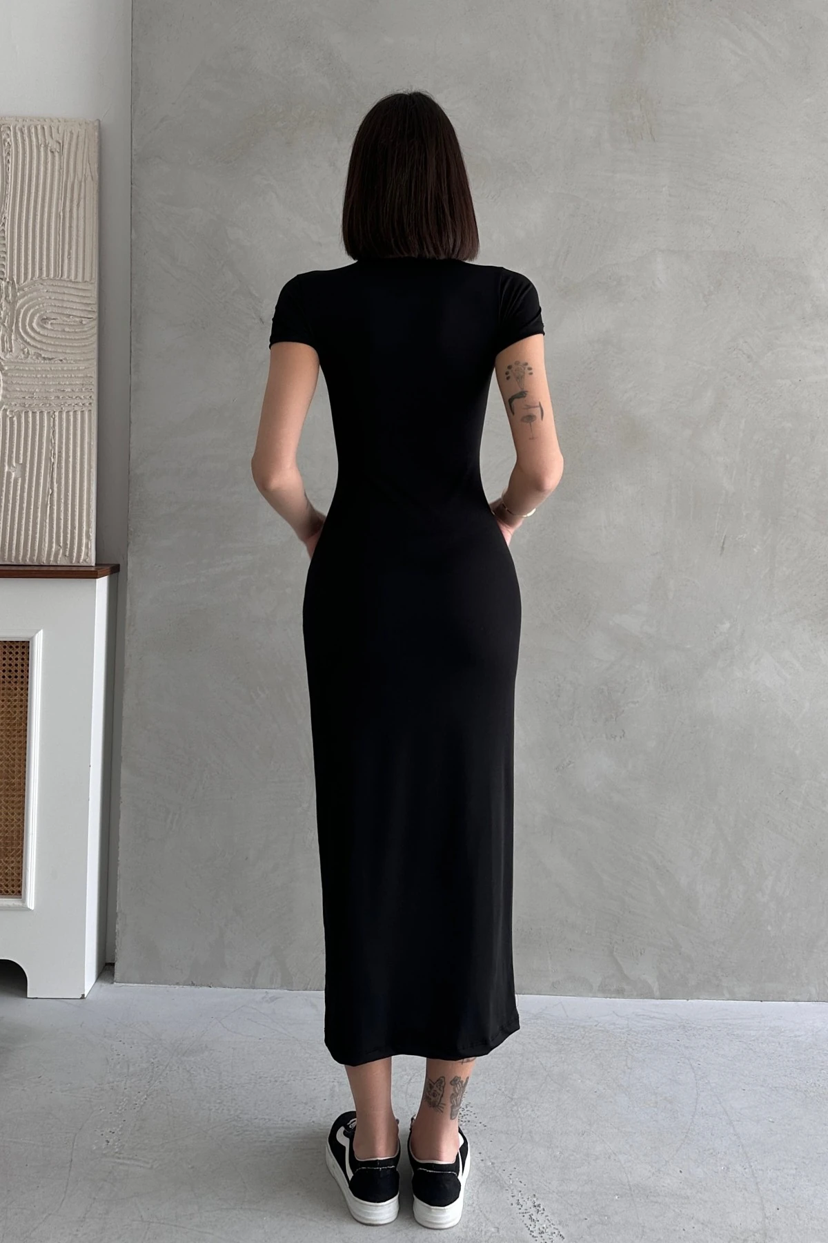 YARIM KOL BASİC CASUAL GÜNLÜK SANDY ELBİSE