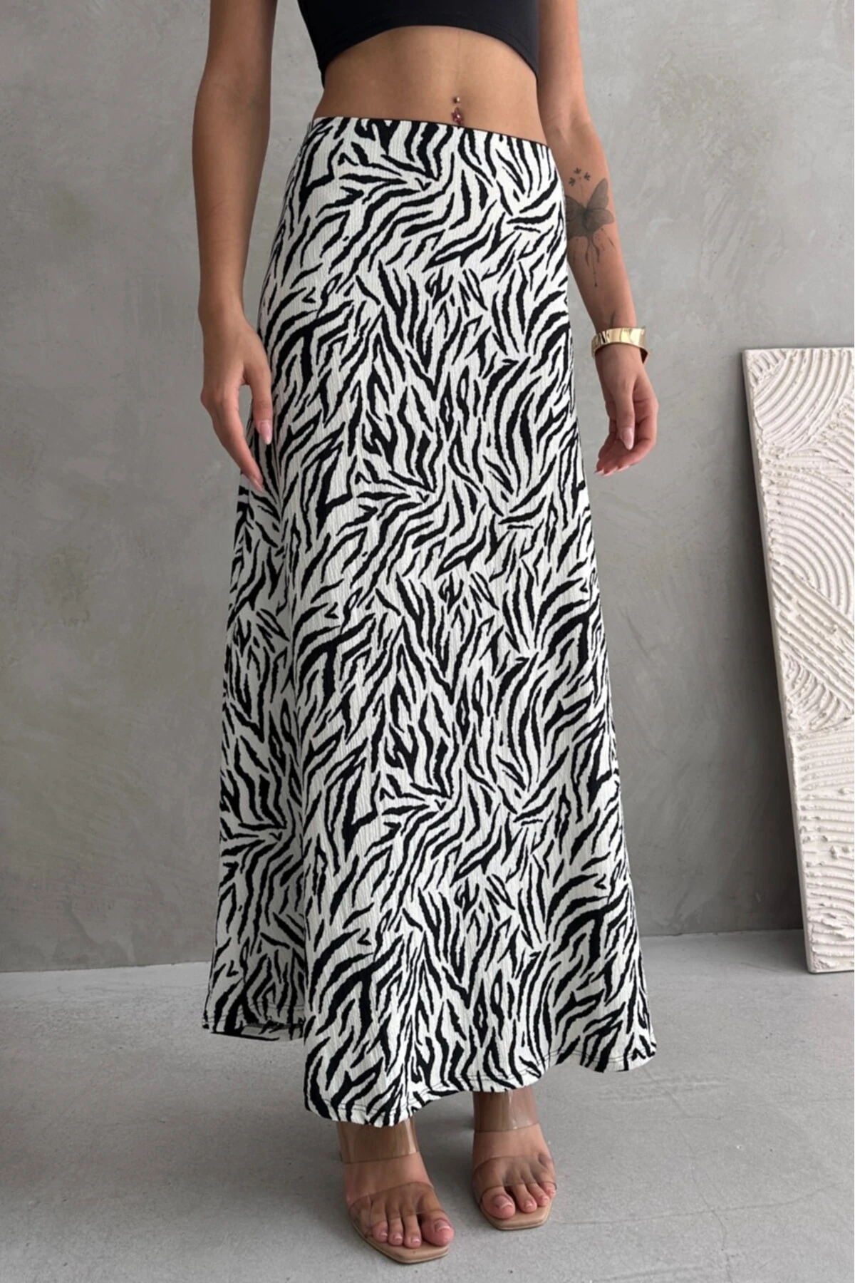 DESENLİ UZUN BÜRÜMCÜK KLOŞ ETEK