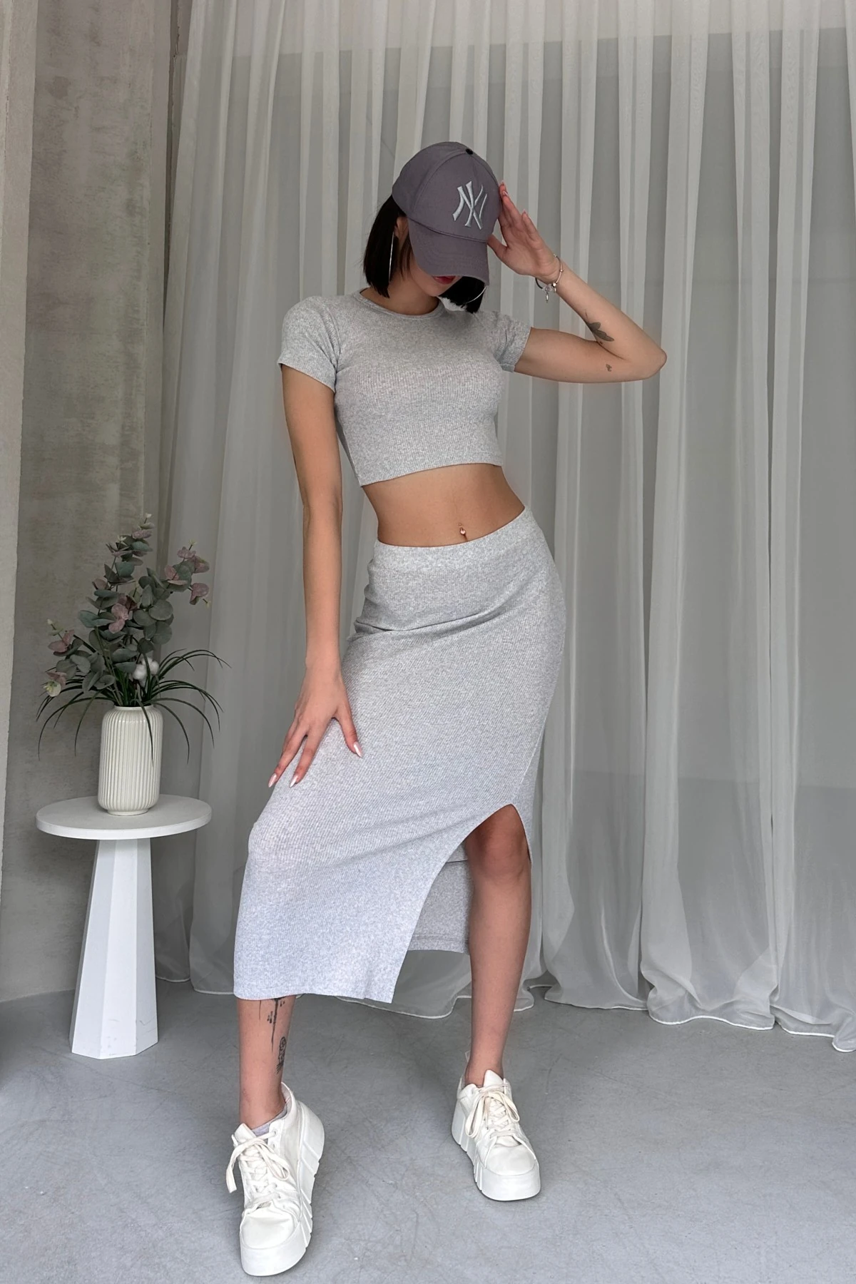 ETEKLİ KAŞKORSE TAKIM - açik gri̇