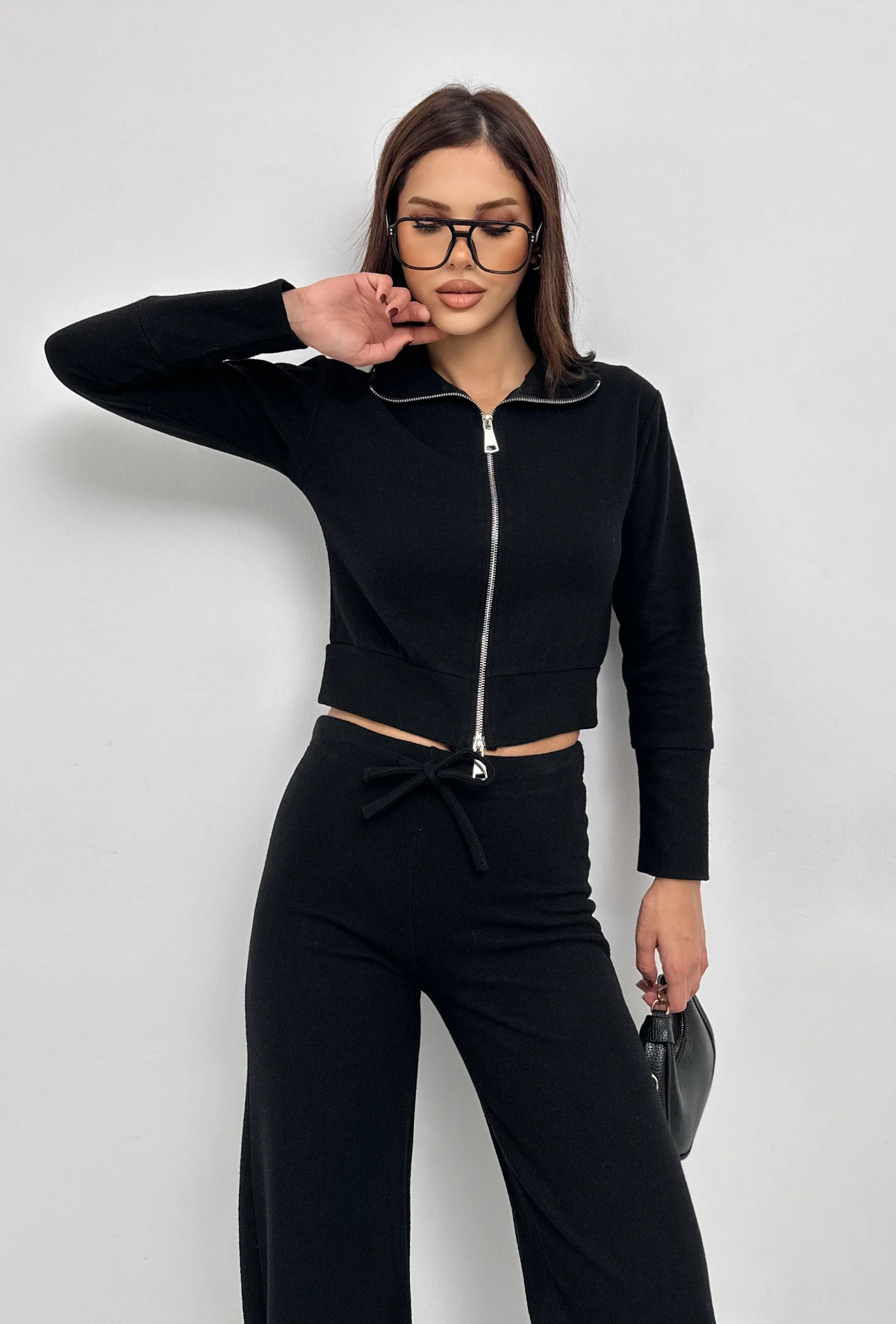 SELANİK ÇİFT FERMUARLI TAKIM - si̇yah