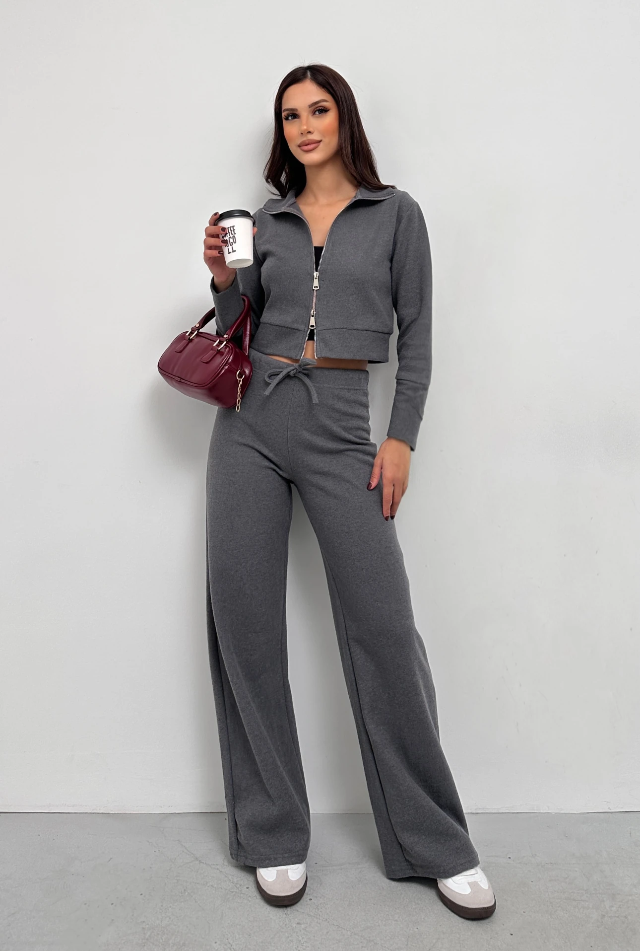 SELANİK ÇİFT FERMUARLI TAKIM - füme