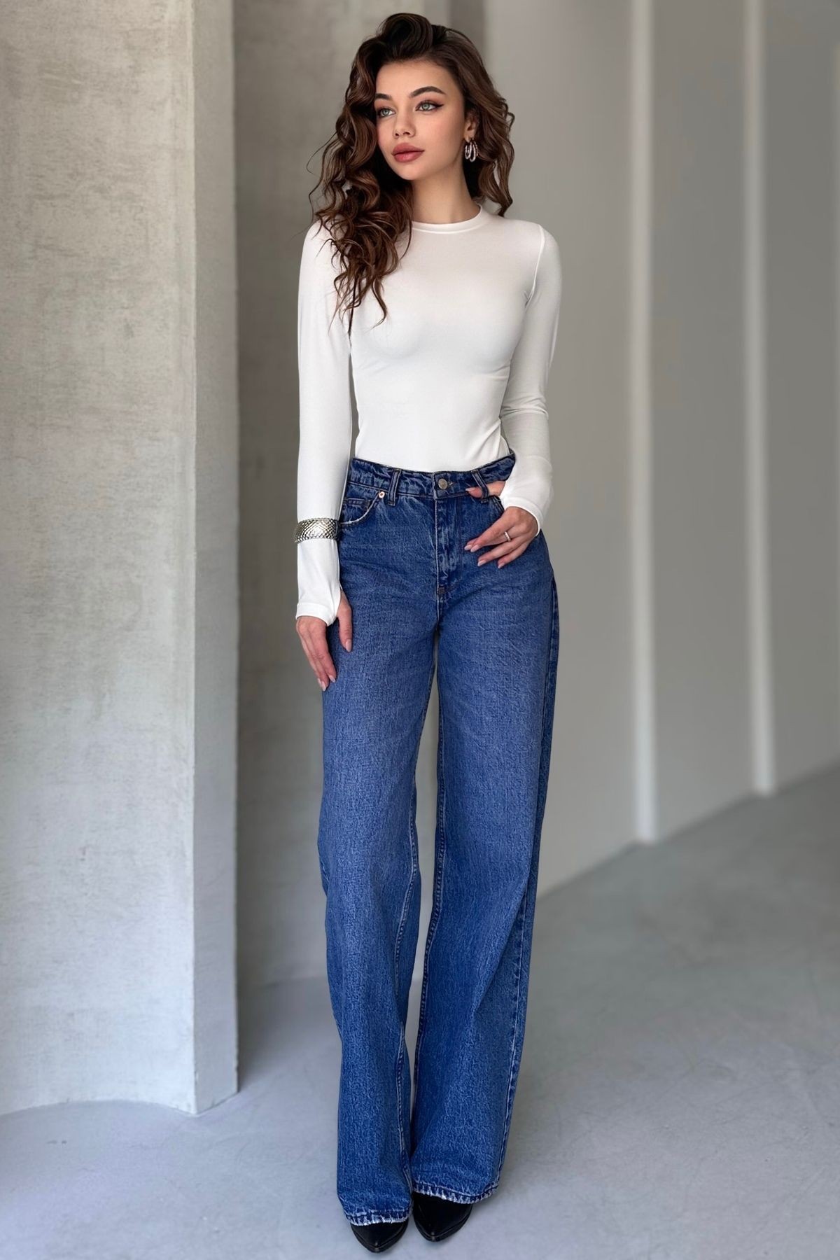 OYSH KUMAŞ PARMAK GEÇİRMELİ UZUN KOL BODY