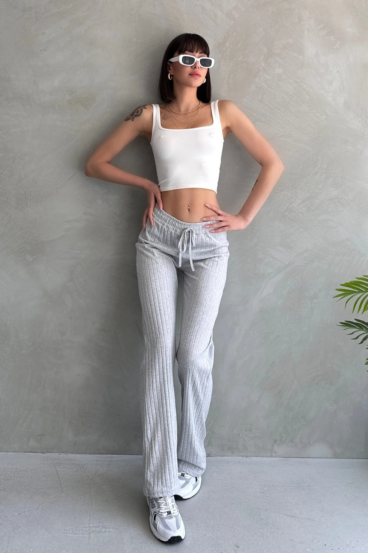 PALAZZO SALAŞ DÖKÜMLÜ FİTİLLİ PANTOLON